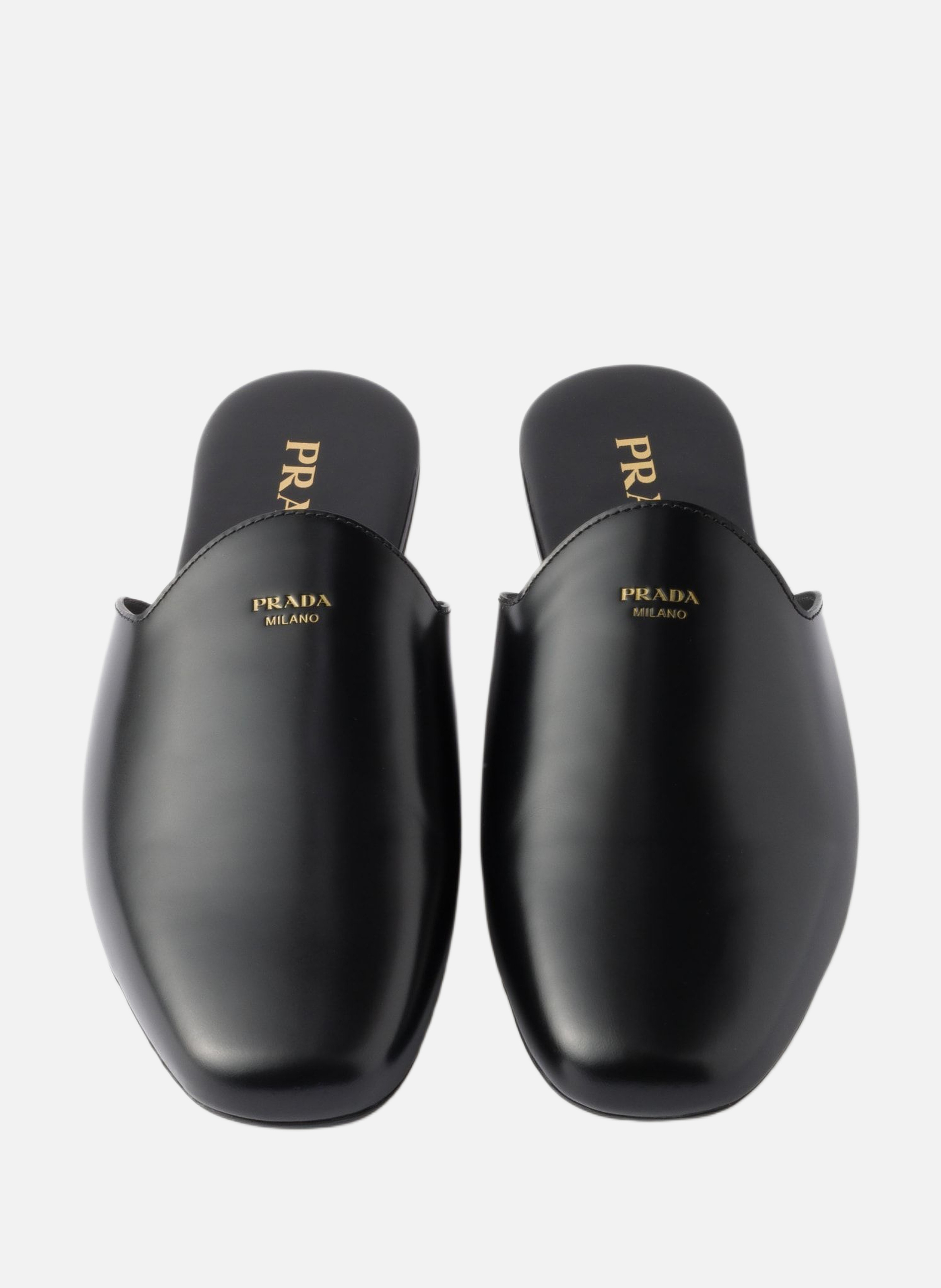 Mules en cuir brossé PRADA Noir