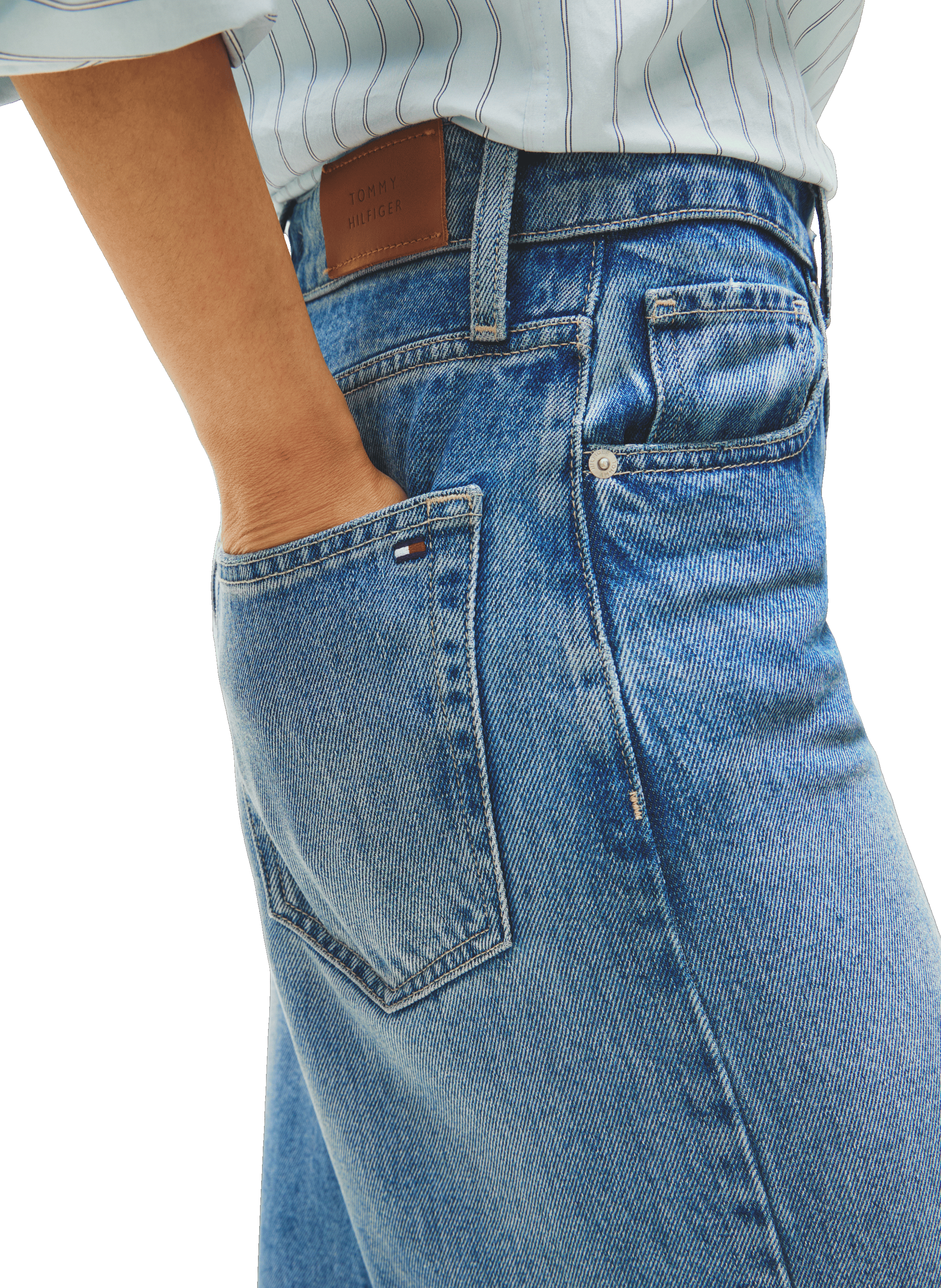 Jean jambe ample taille haute TOMMY HILFIGER Bleu