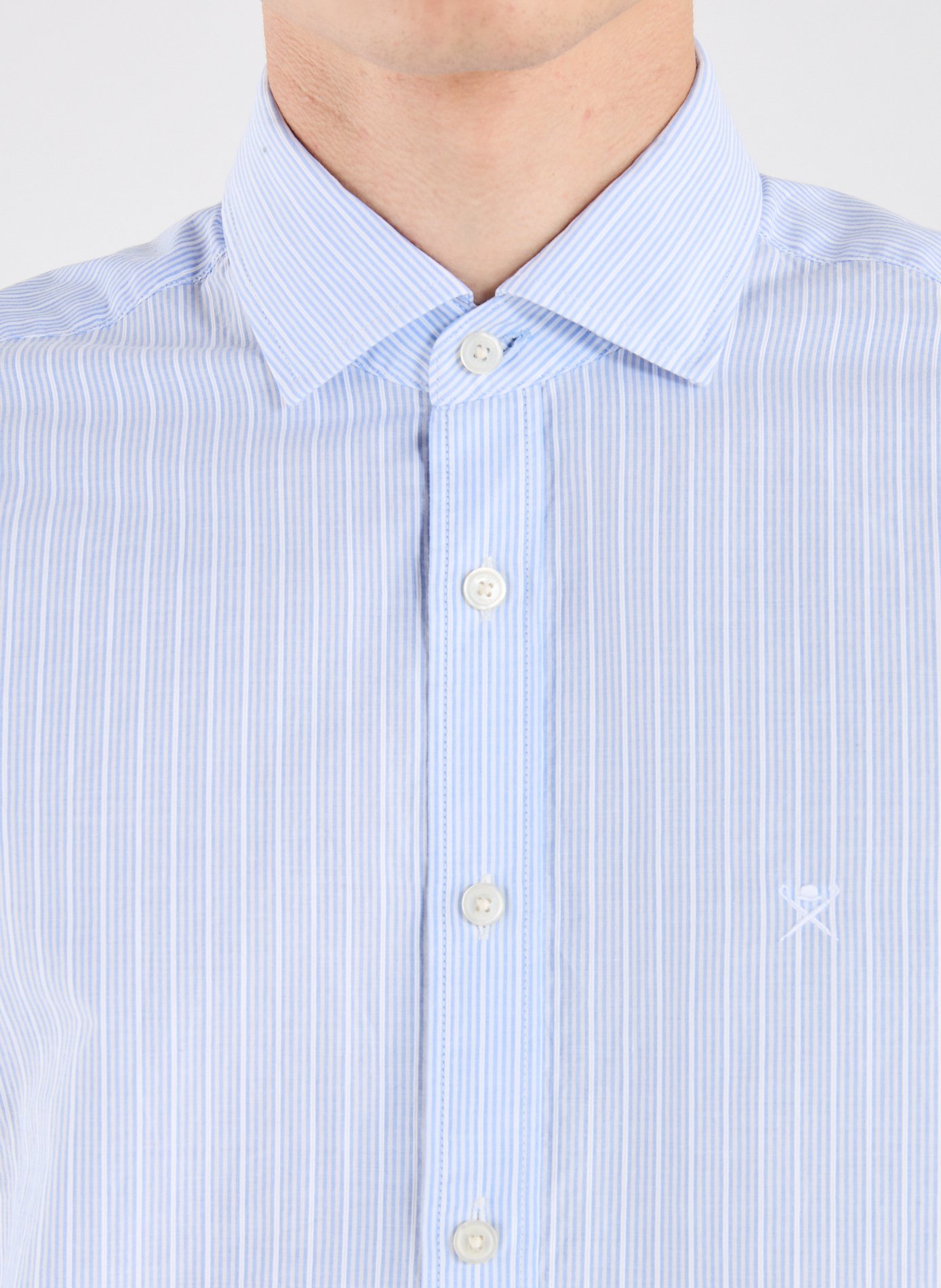 Chemise rayée en coton HACKETT Bleu