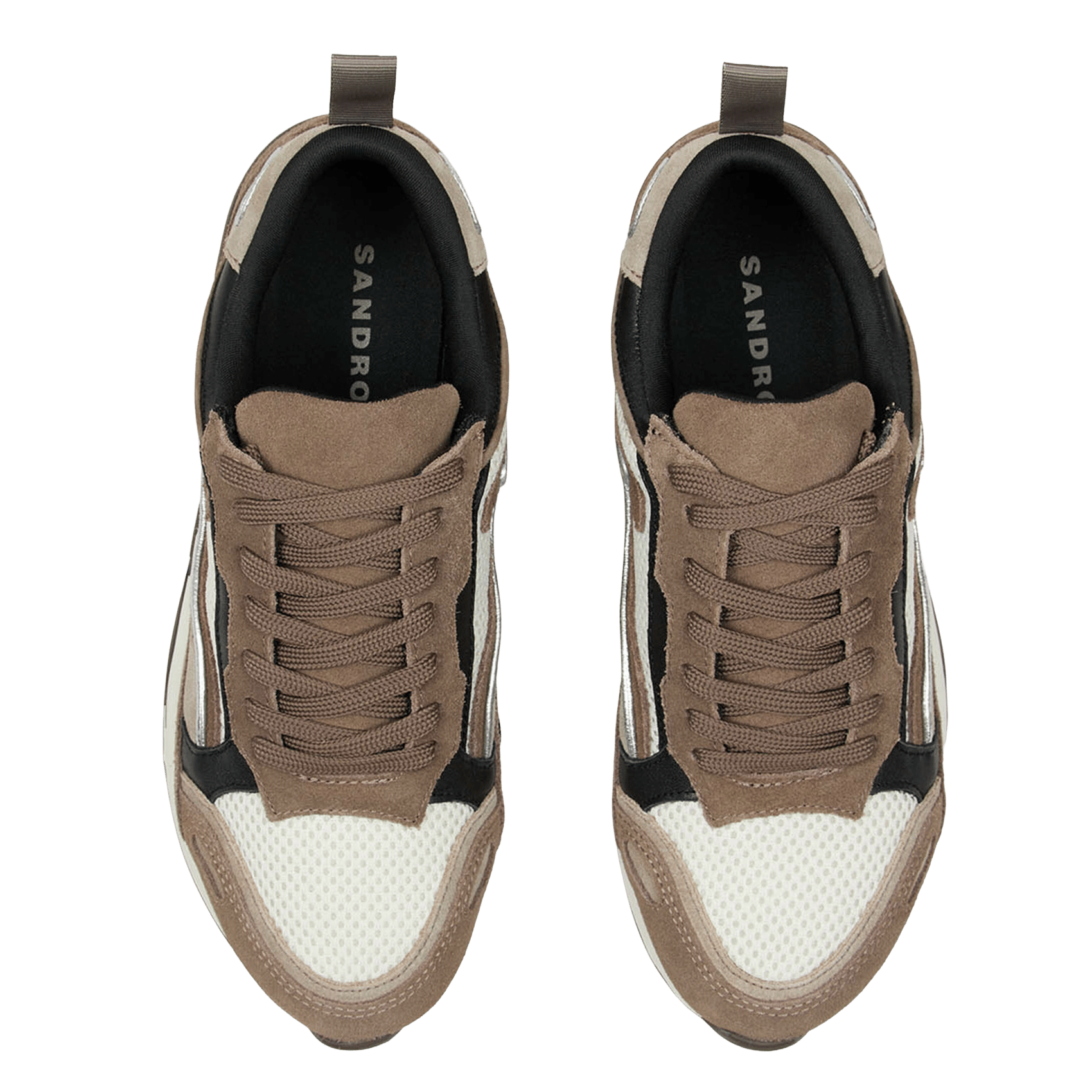 Baskets basses en cuir SANDRO Marron