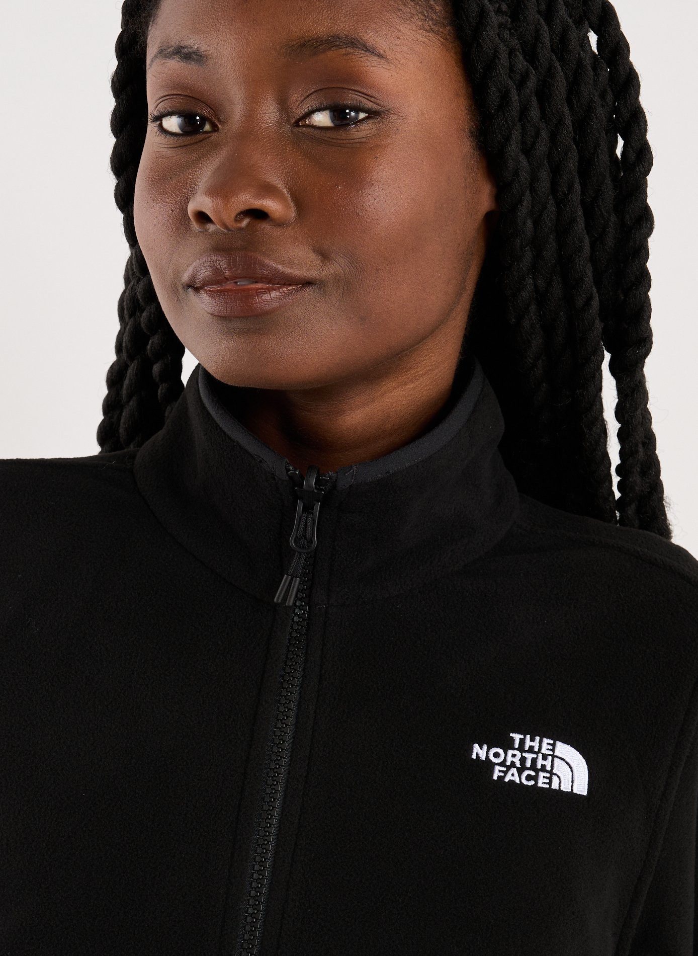 Straight fleece jacket with high collar THE NORTH FACE Black