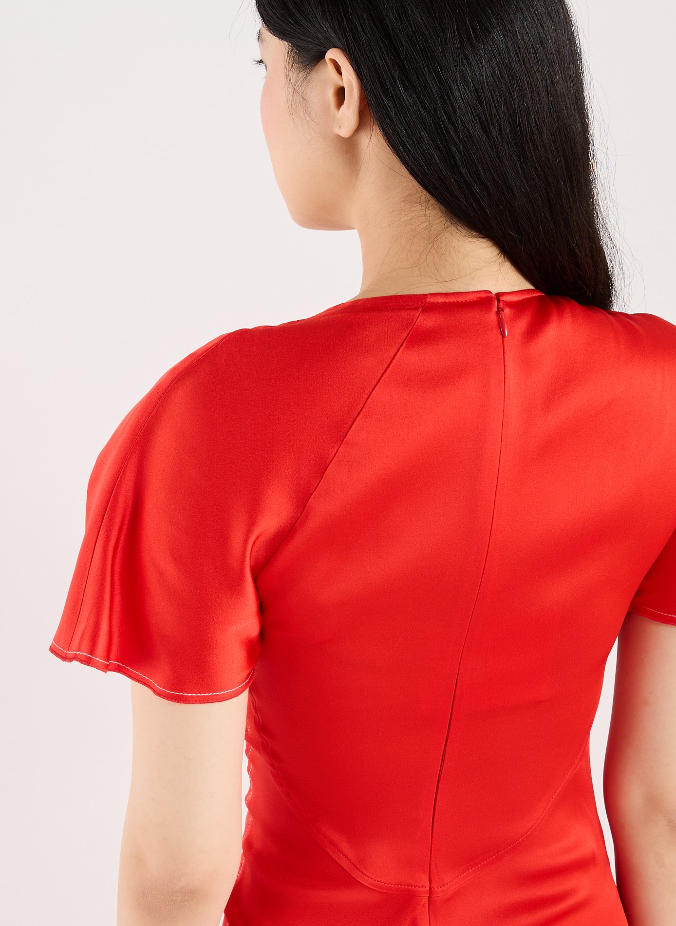 Flared draped dress VICTORIA BECKHAM Red