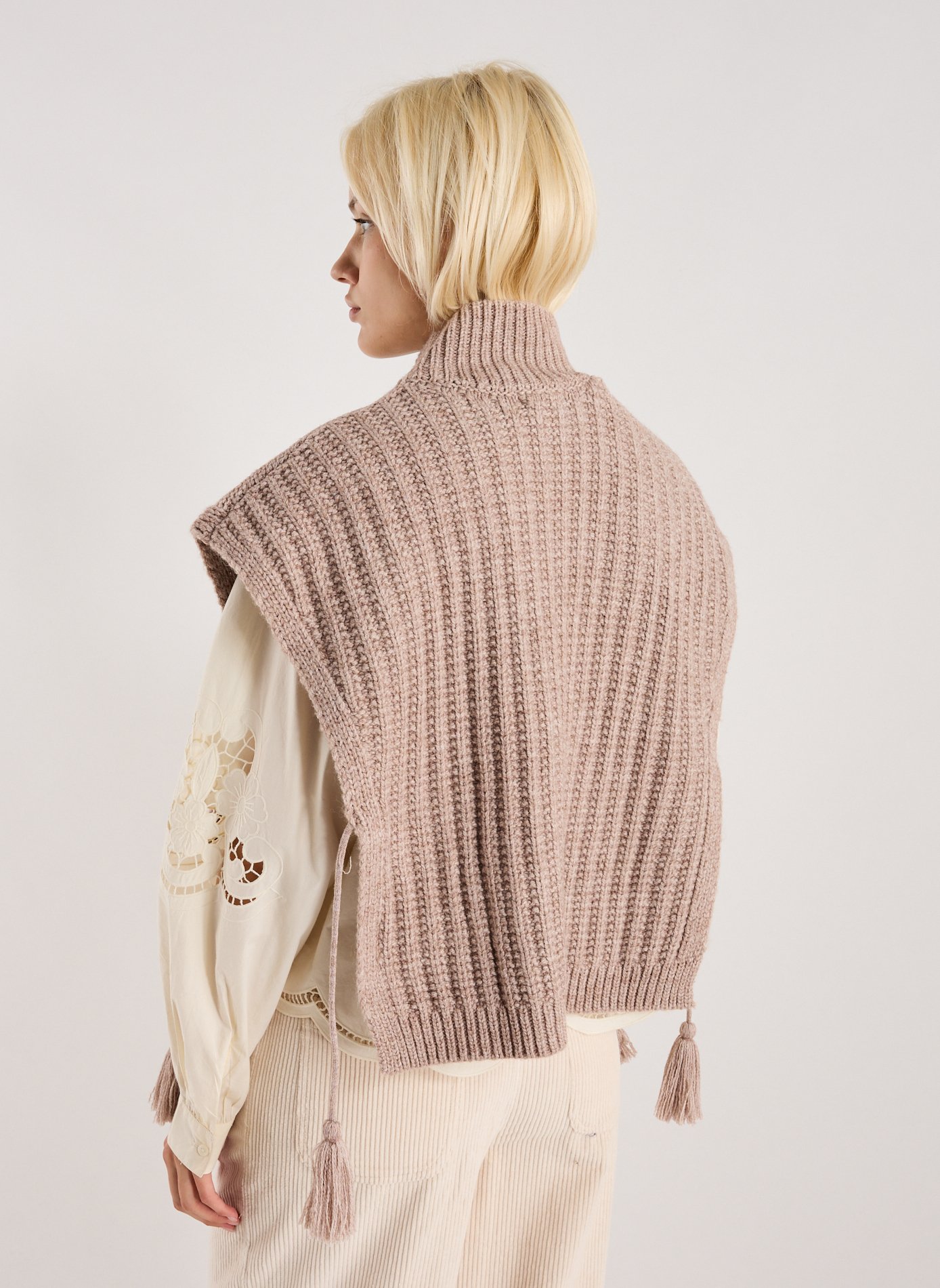 Gilet sans manches en maille LOUISE MISHA Beige