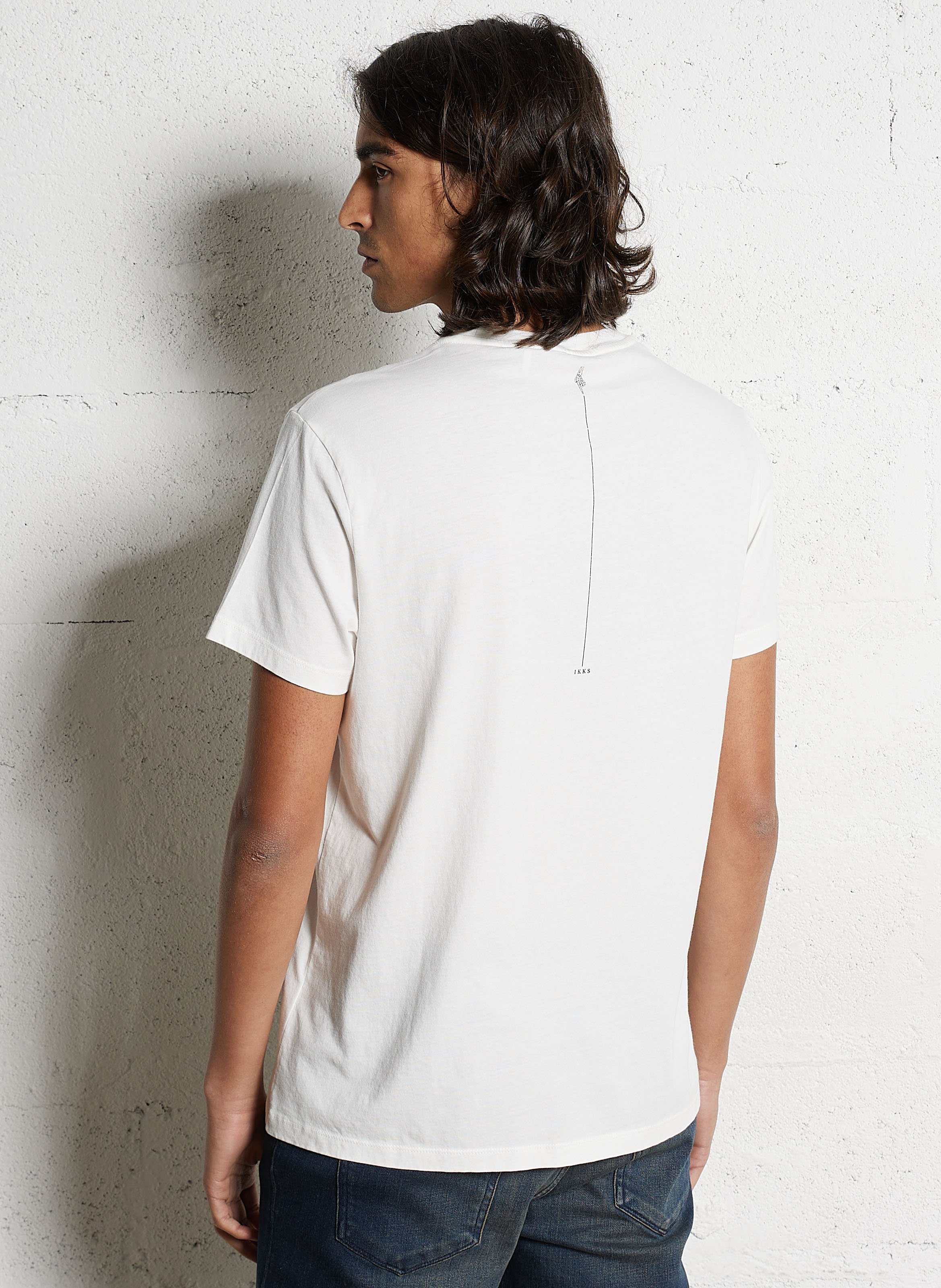 Tee-shirt droit en coton sérigraphié IKKS Blanc