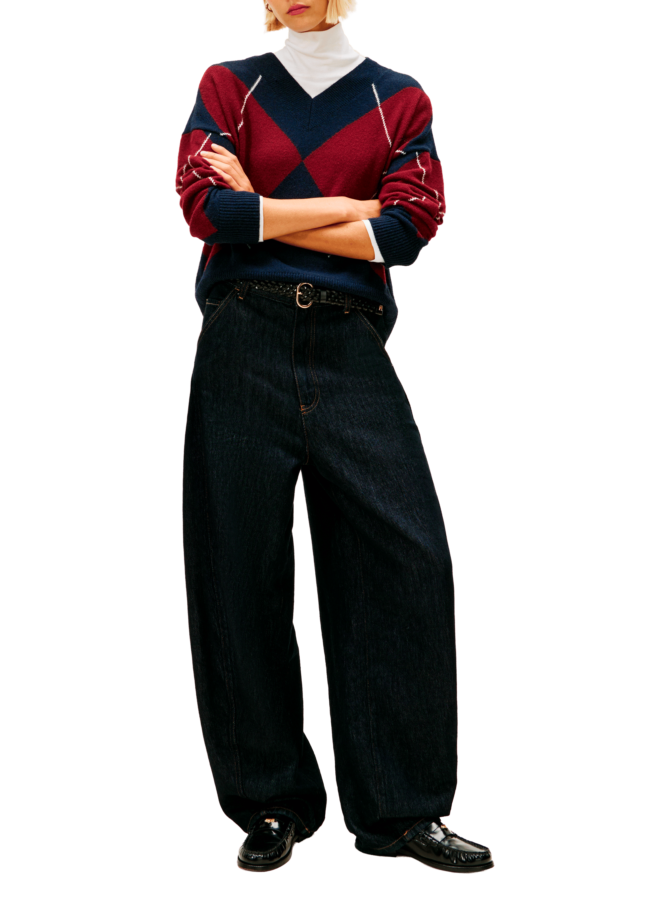 Mocassins en cuir avec logo TOMMY HILFIGER Noir