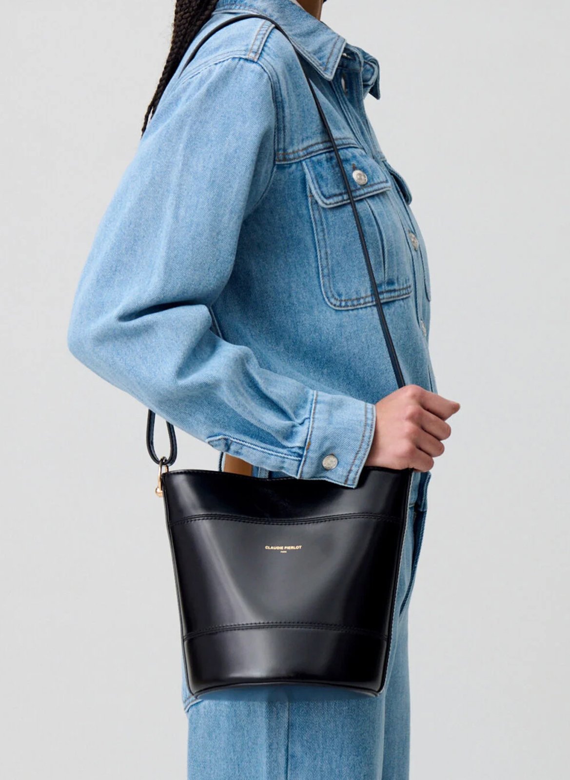 Sac seau en cuir CLAUDIE PIERLOT Noir