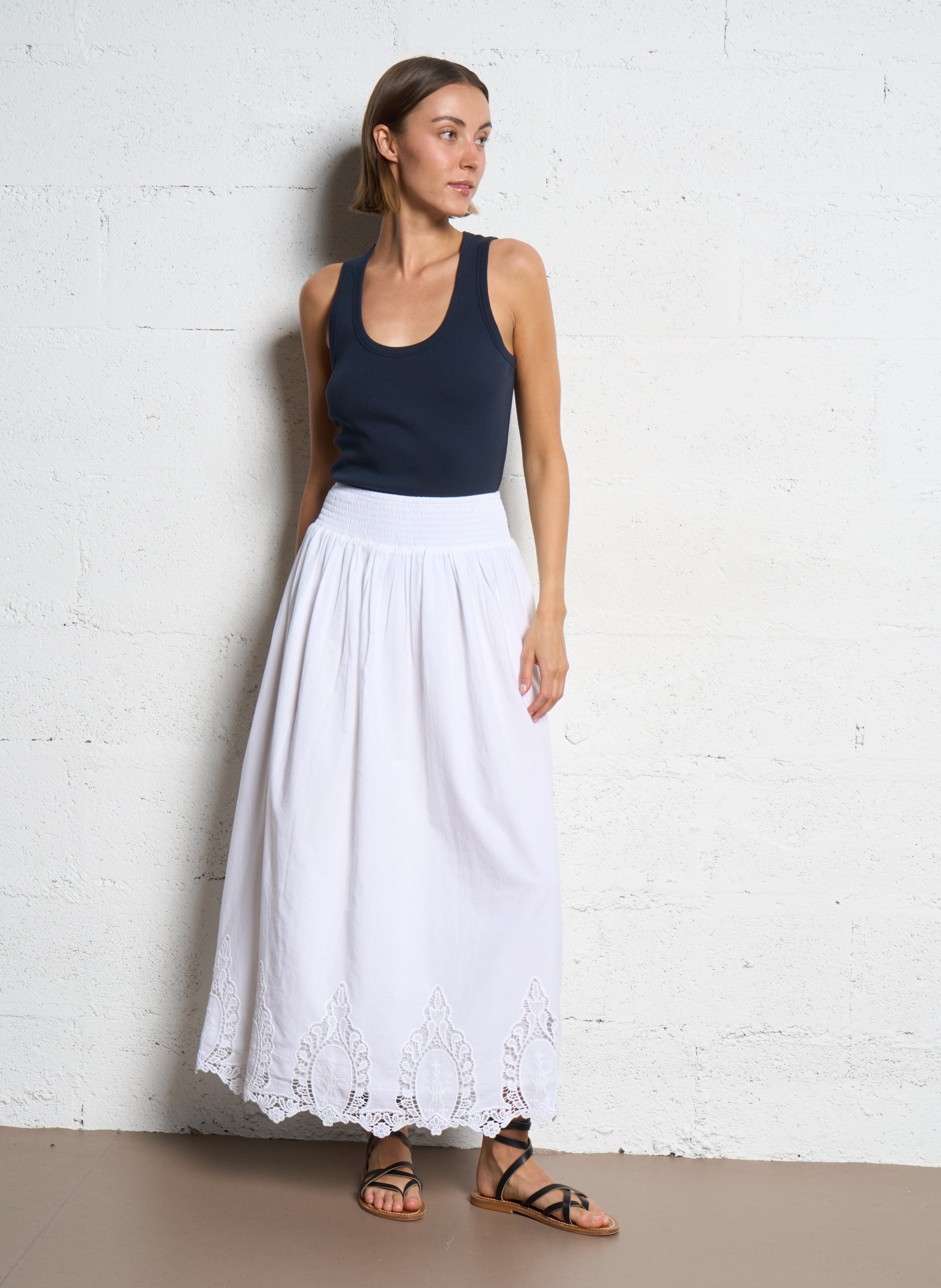 Débardeur col rond en coton IKKS Bleu