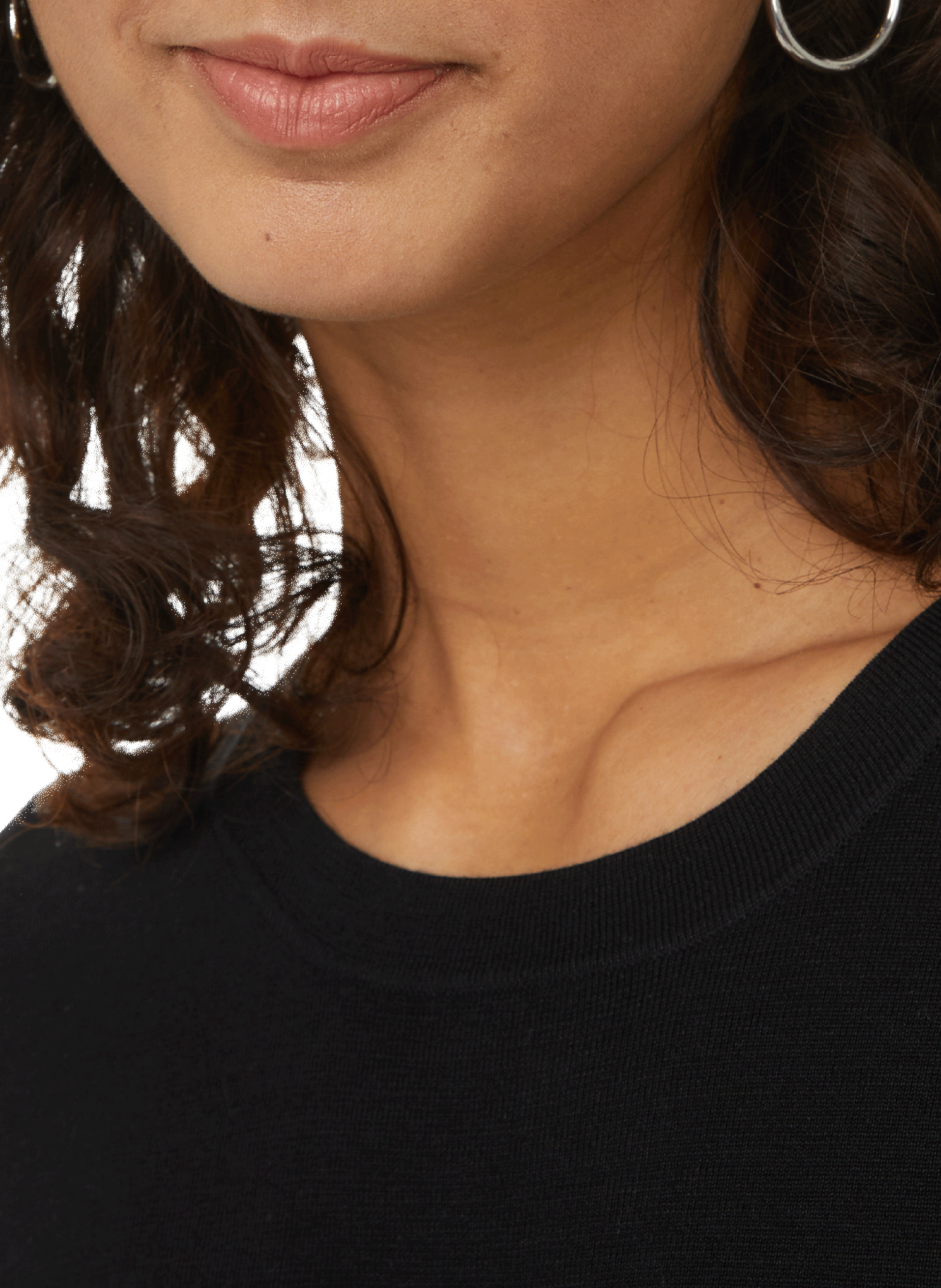 T-shirt en maille en soie et cachemire CRUSH COLLECTION Noir