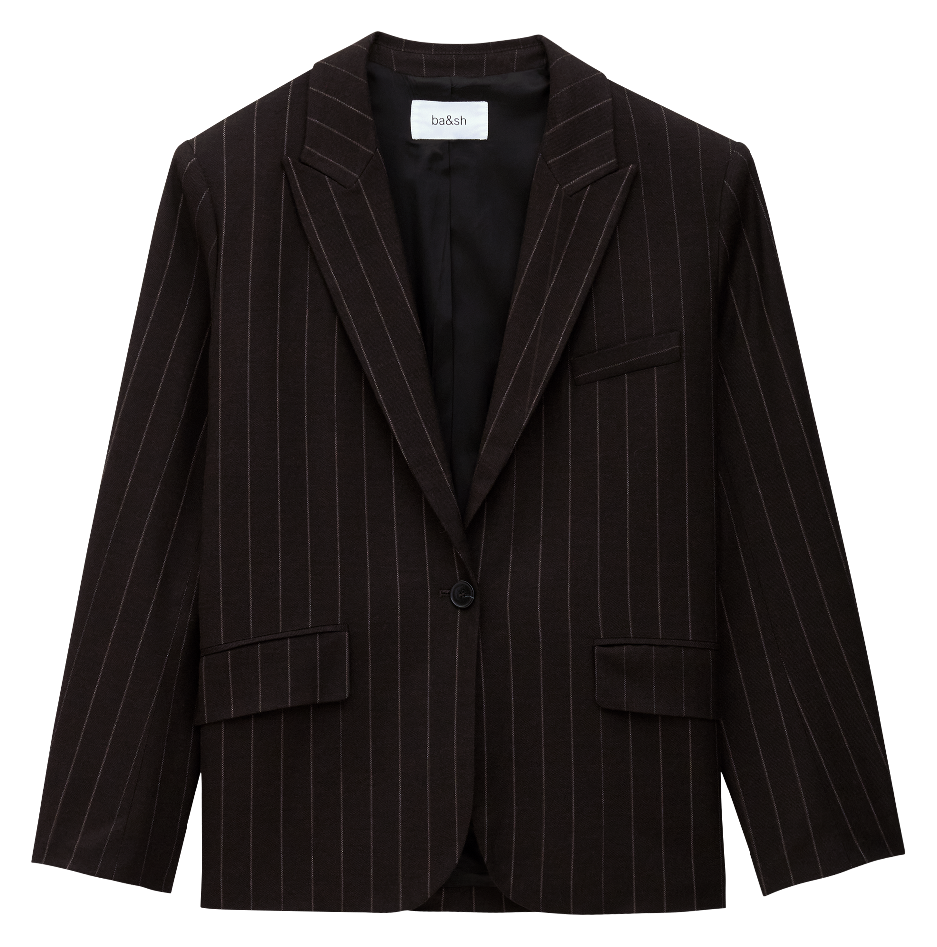 Veste tailleur oversize rayée hocee BA&SH Marron