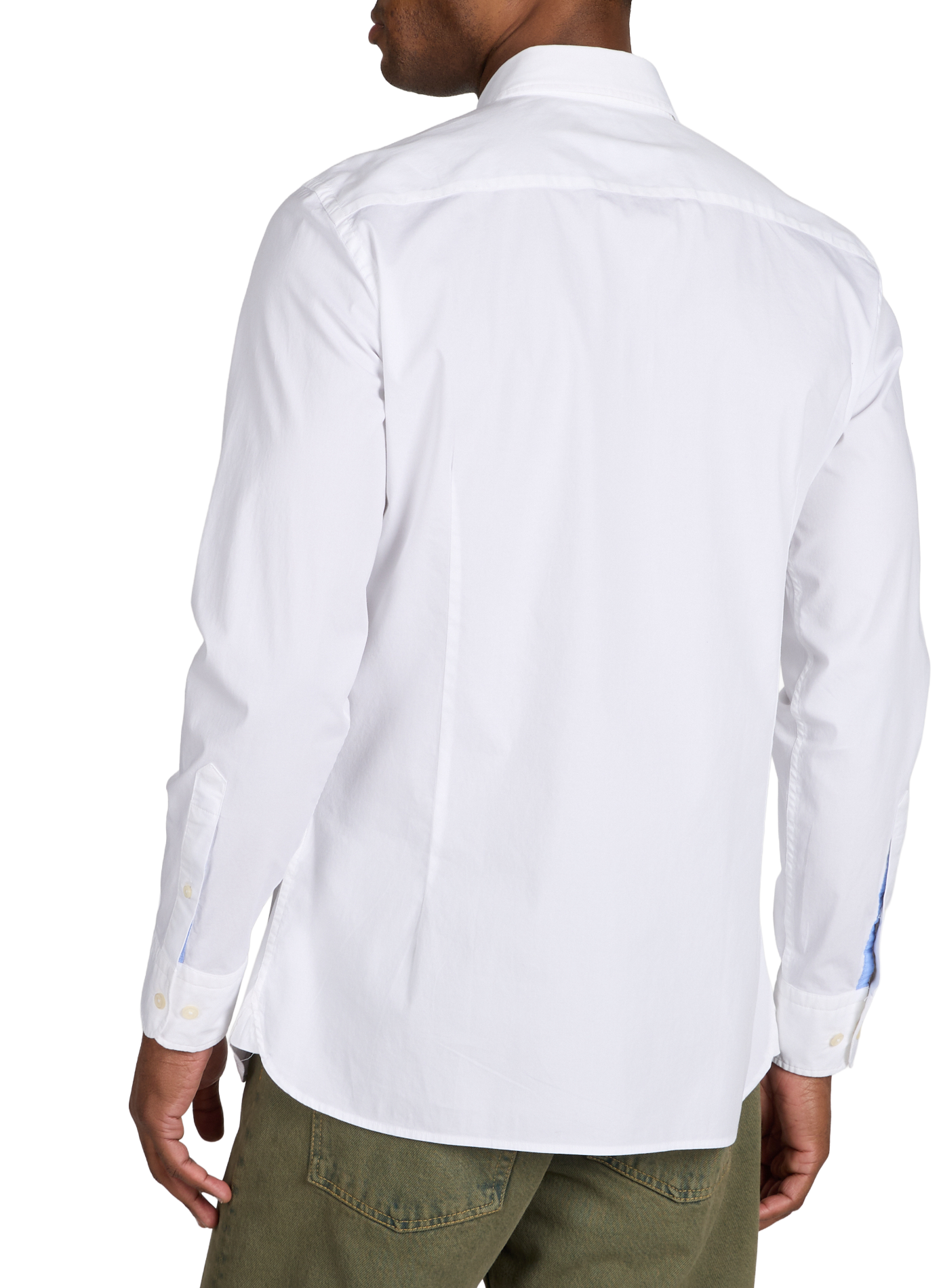 Chemise unie col classique en coton HACKETT Blanc