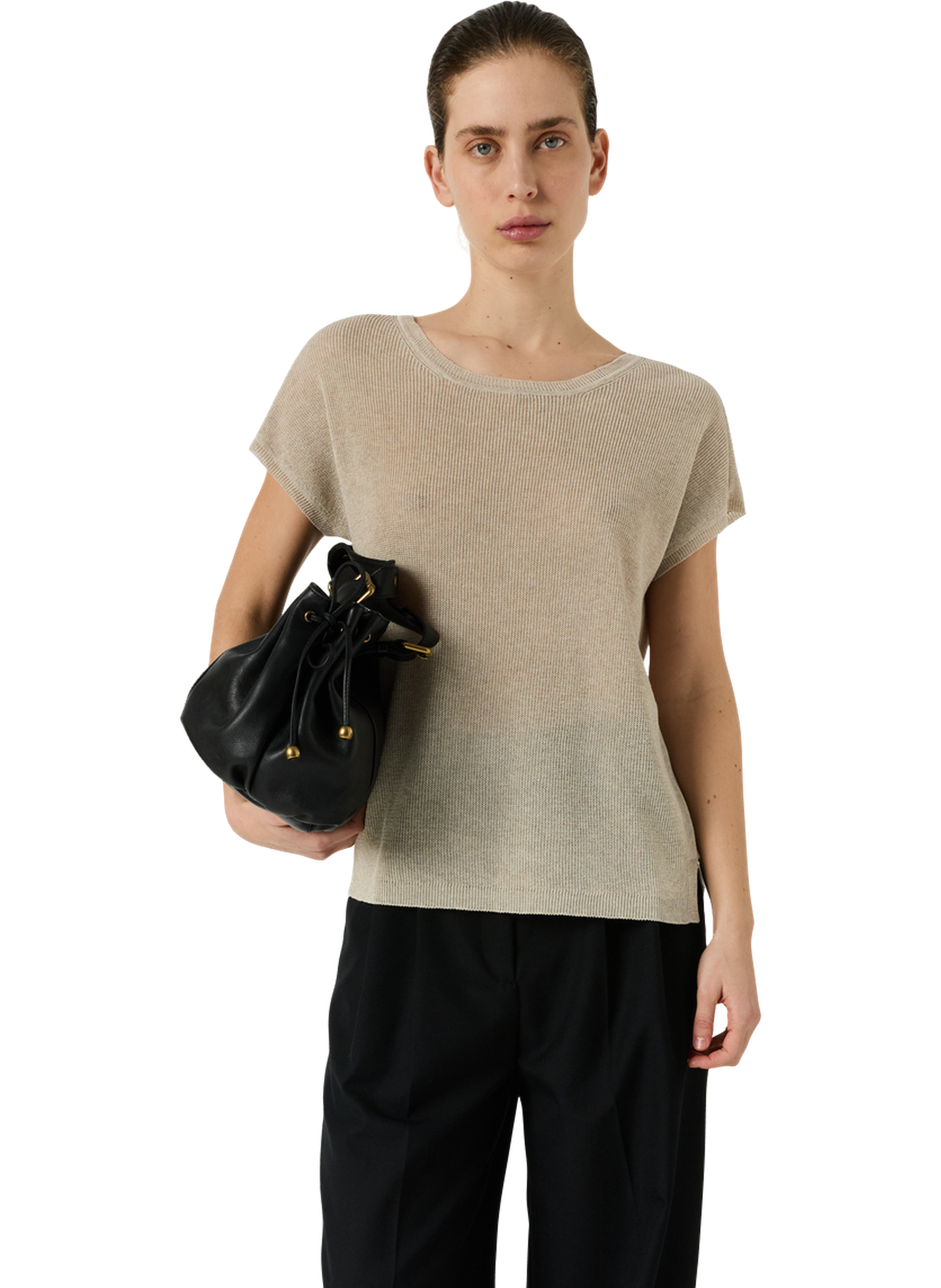 Pull col rond en maille irisée - lixia GERARD DAREL Beige