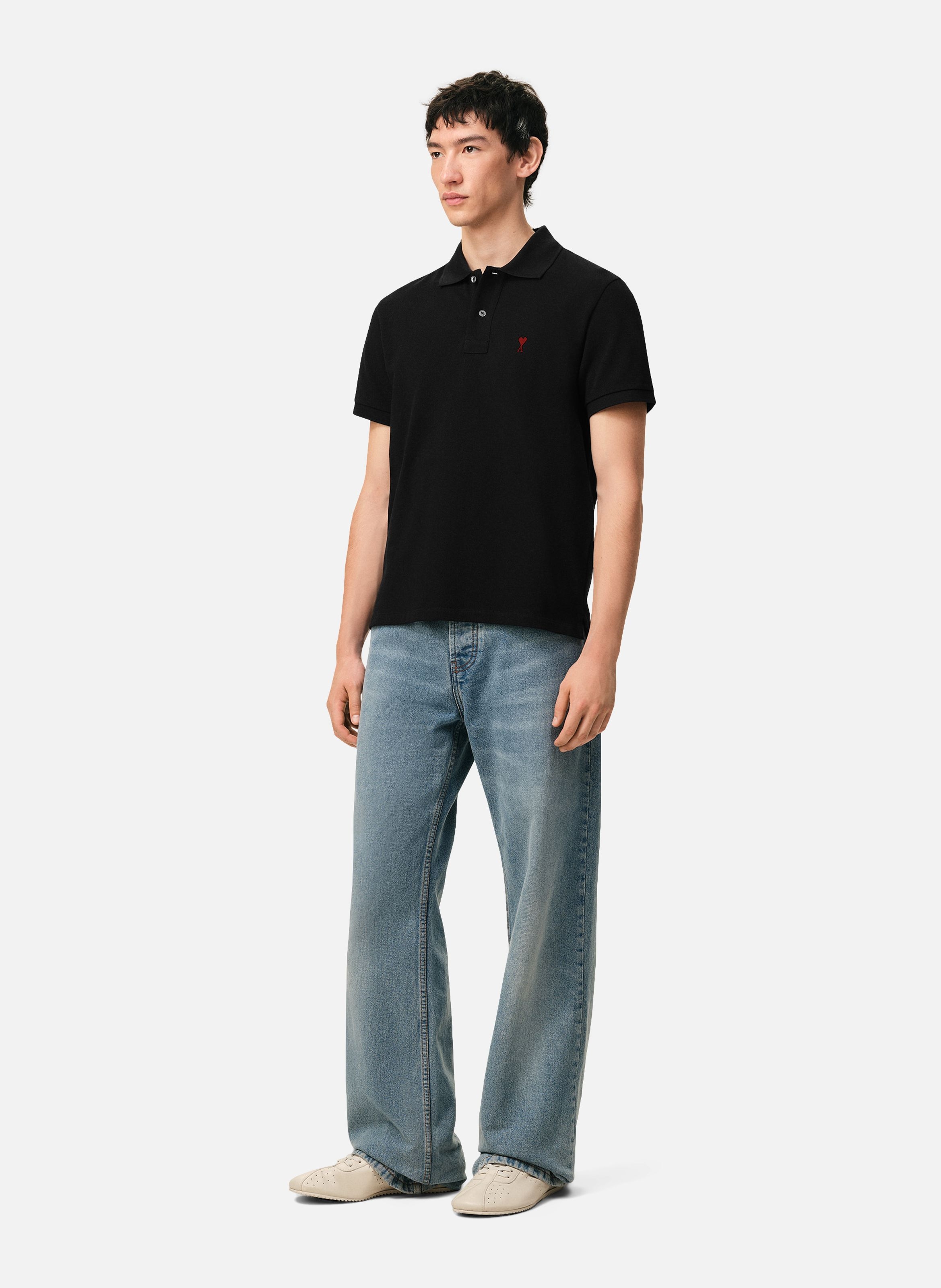 Polo Ami de Coeur unisexe AMI PARIS Noir