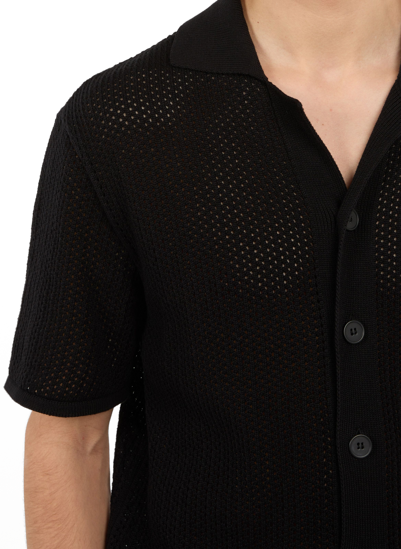 Hesch cotton openwork shirt SAISON 1865 Black