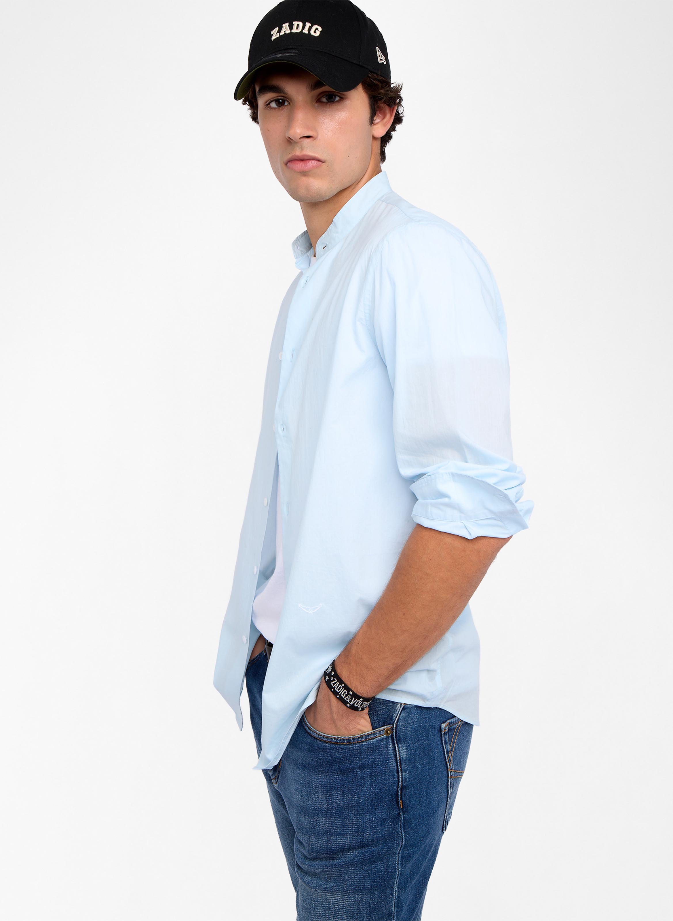 Chemise droite boutonnée unie sid ZADIG&VOLTAIRE Bleu