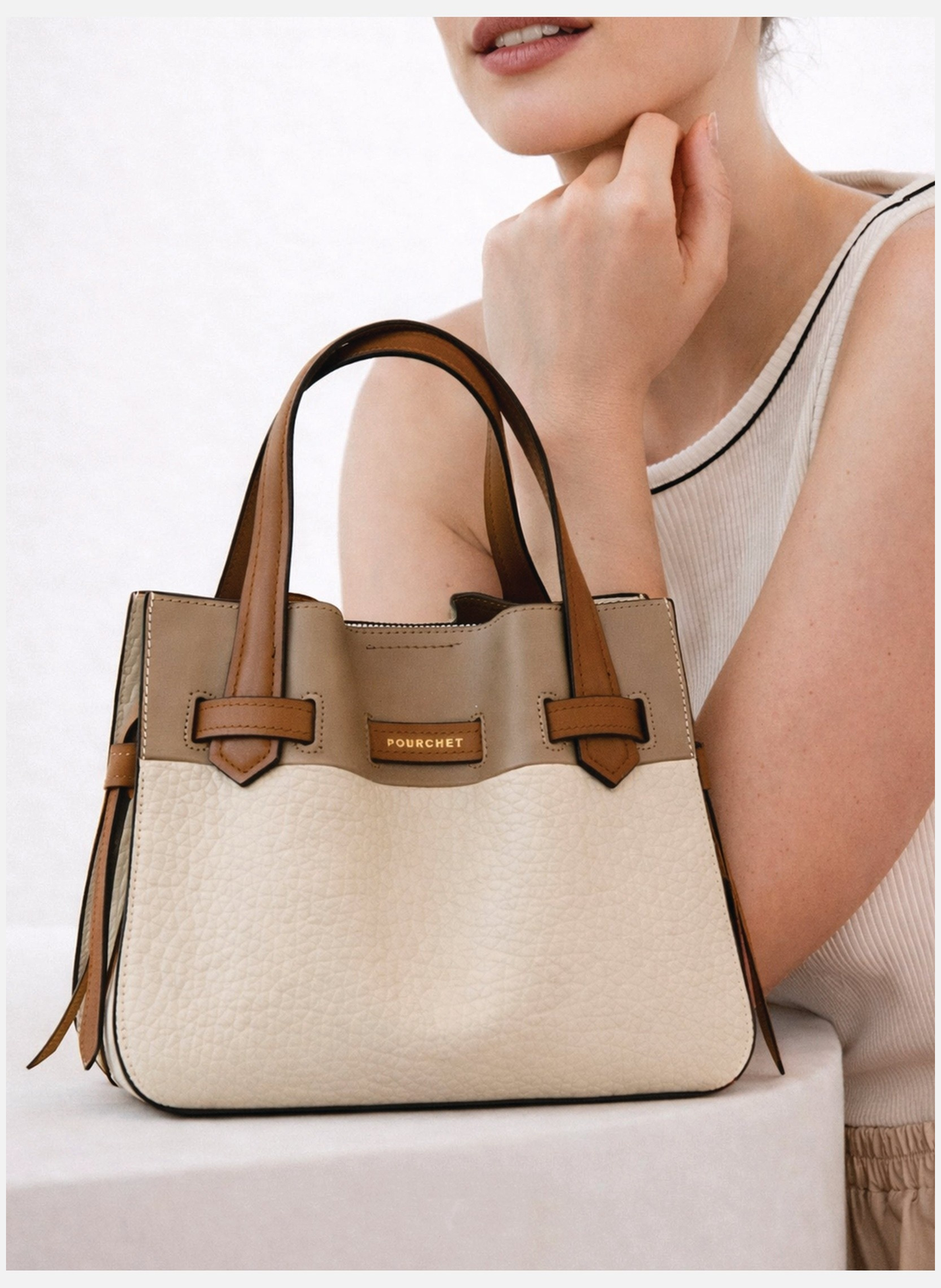 Blossom | sac à main pm en cuir de vachette POURCHET Multicolore