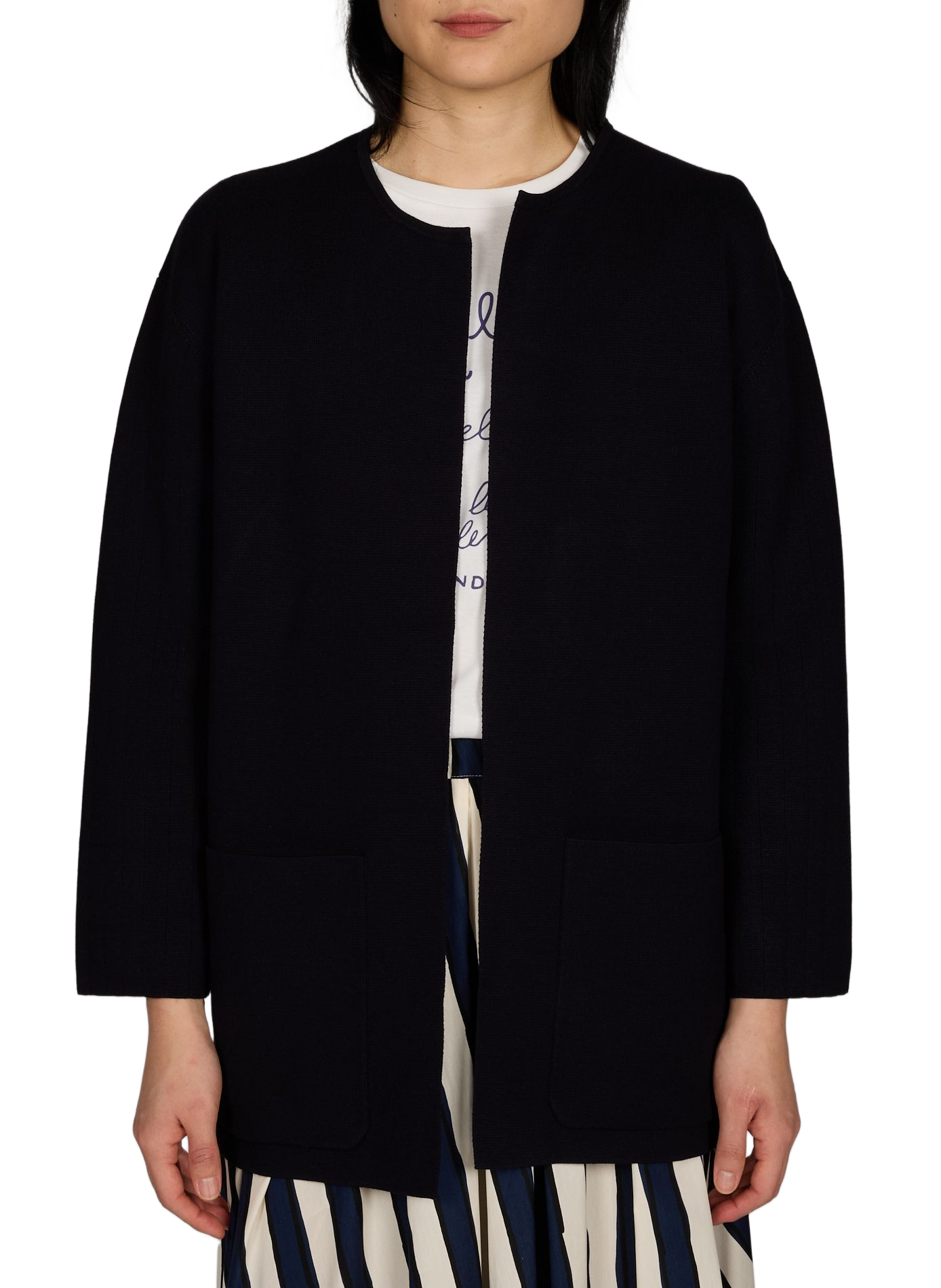 Solid straight coat MAX MARA STUDIO Blue