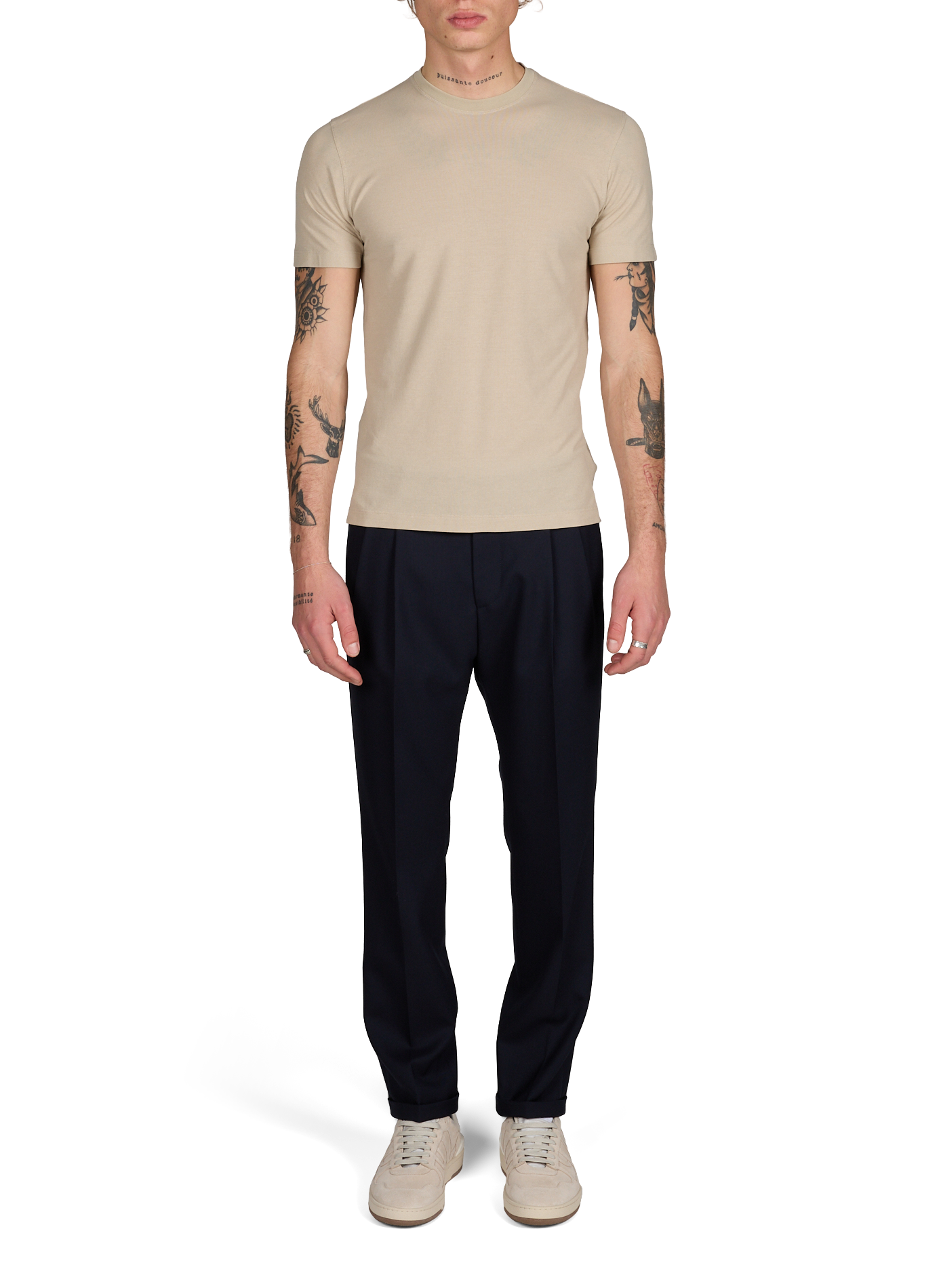 Pantalon cigarette en laine vierge WINDSOR Bleu