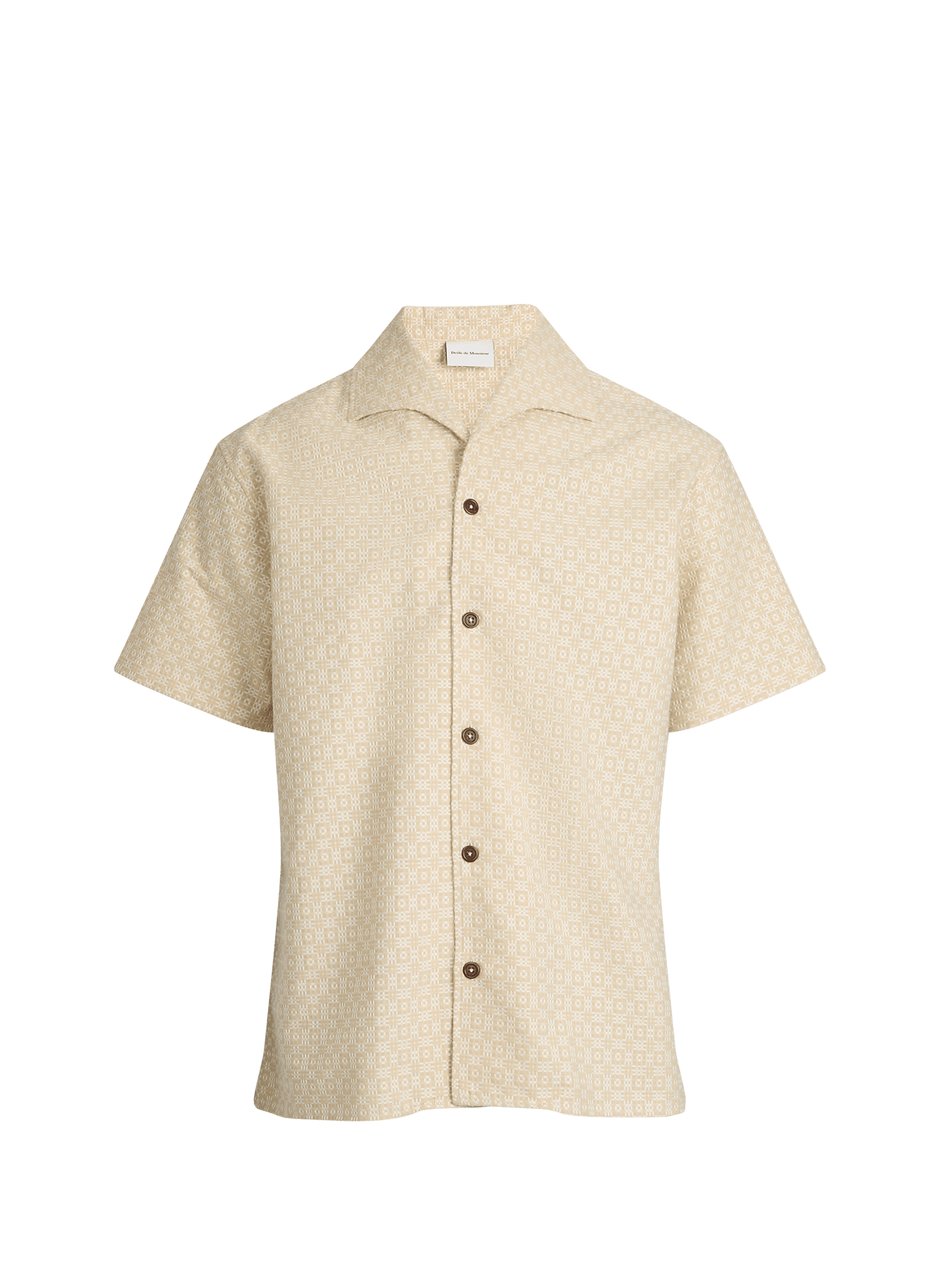 Short-sleeved shirt in textured cotton DROLE DE MONSIEUR Beige