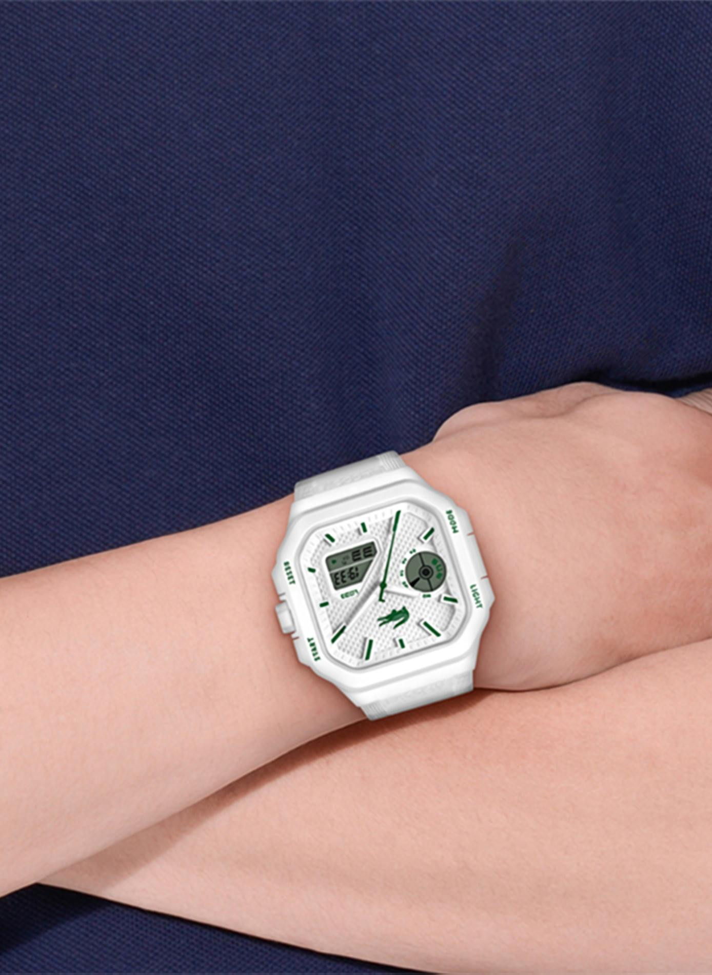 Montre quartz LC33 Square en silicone LACOSTE MONTRES Blanc