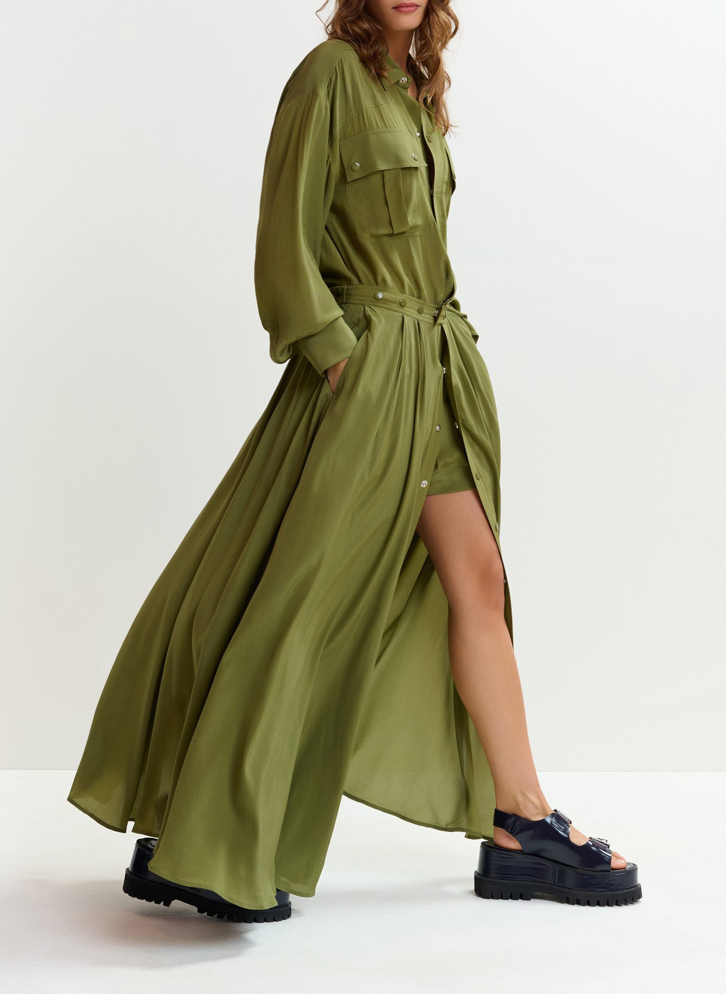 Combishort oversize col classique jebba ESSENTIEL ANTWERP Vert