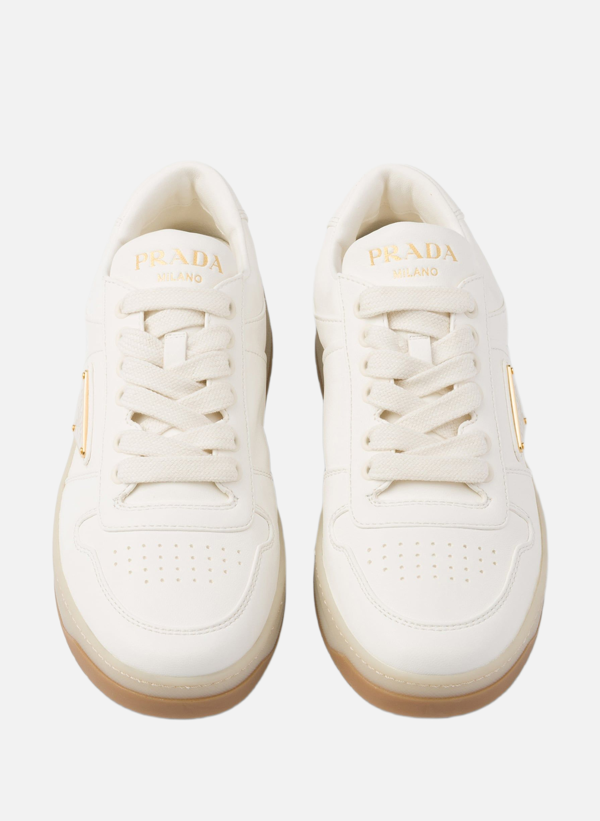 Sneakers downtown en cuir nappa PRADA Beige