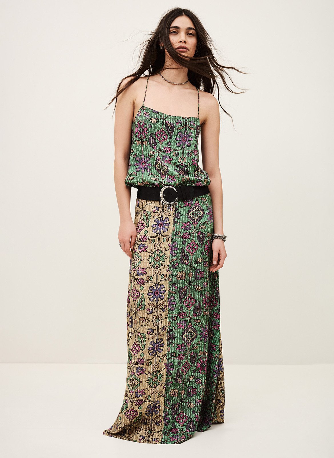 Top col droit imprimé pamela BA&SH Vert