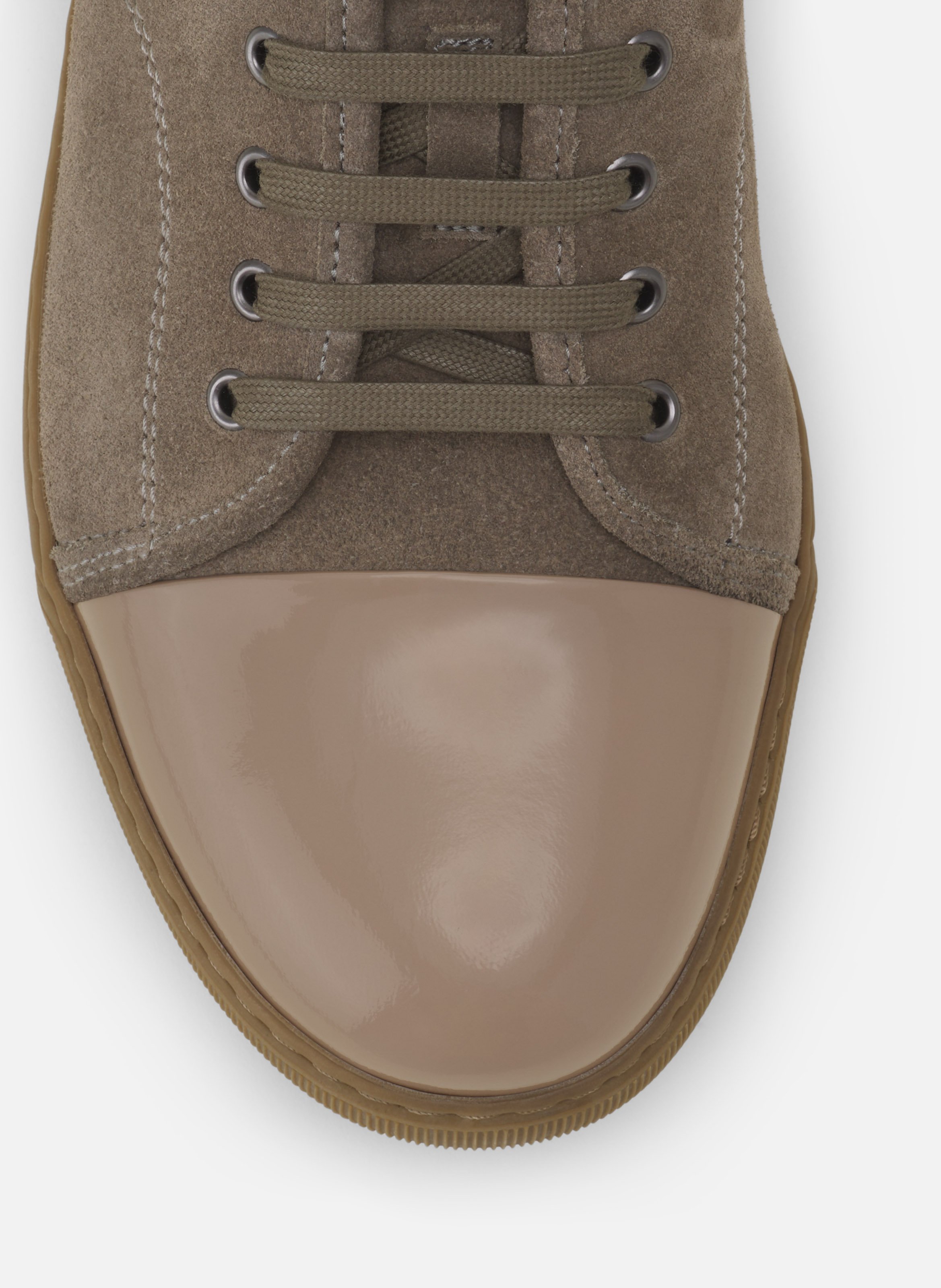 Sneakers dbb1 en suede et cuir vernis LANVIN Vert