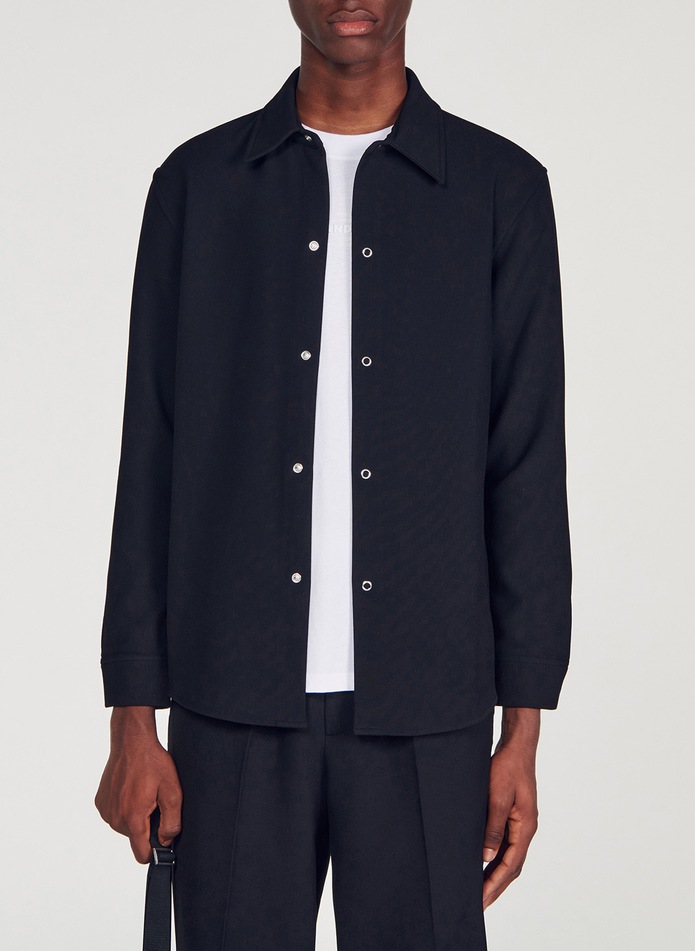 Chemise droite à col classique SANDRO Noir