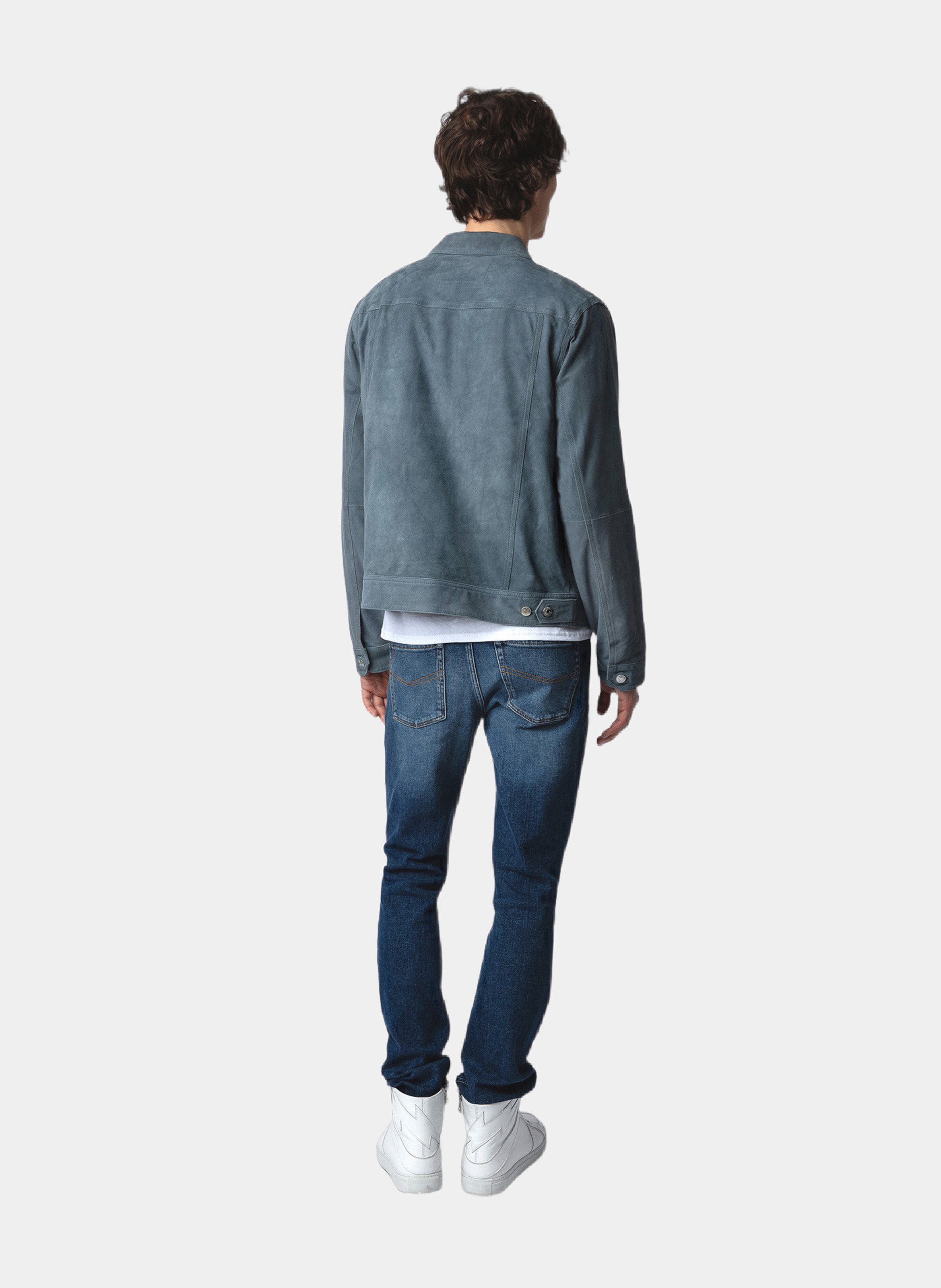 Jacket with classic leather collar ZADIG&VOLTAIRE Blue