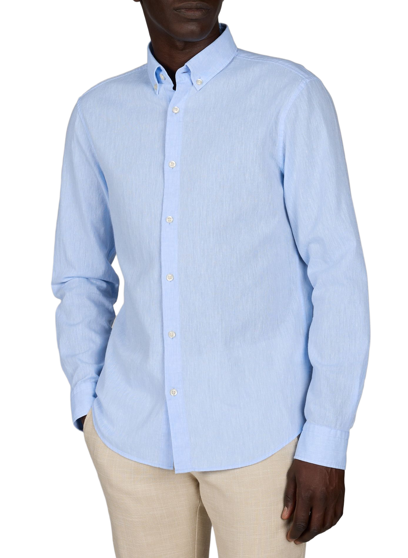 Corey Hemd aus Baumwolle und Leinen STRELLSON Blau