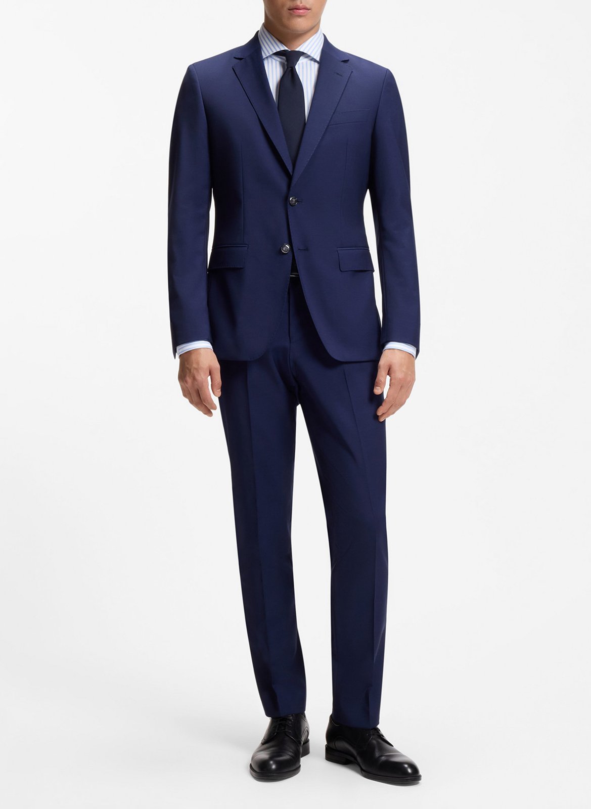 Chemise droite à rayures BOSS Bleu