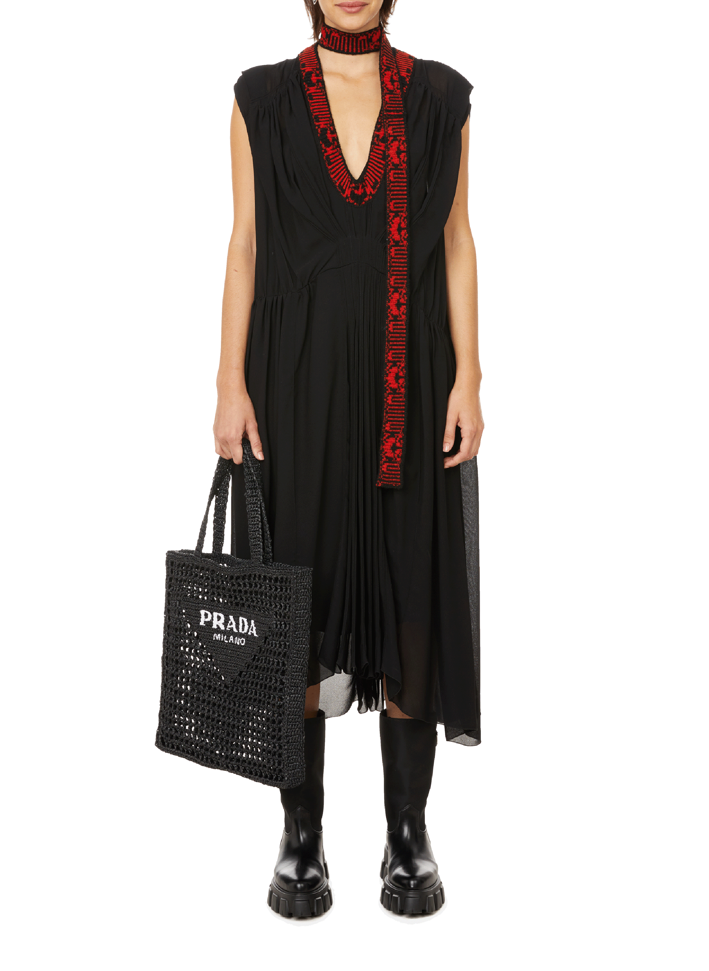 Robe en voile PRADA Multicolore
