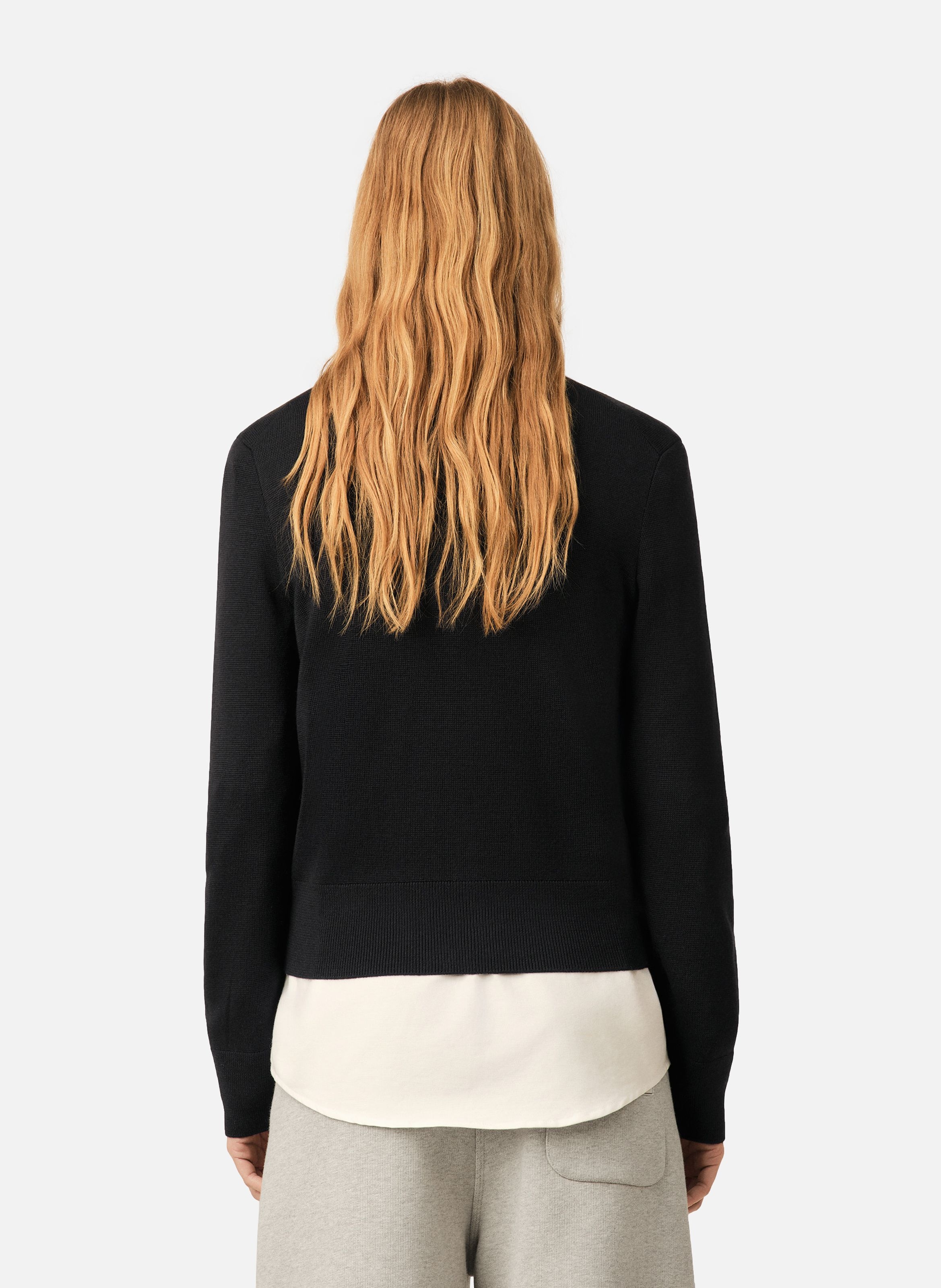 Cardigan col rond en laine ami de coeur AMI PARIS Noir
