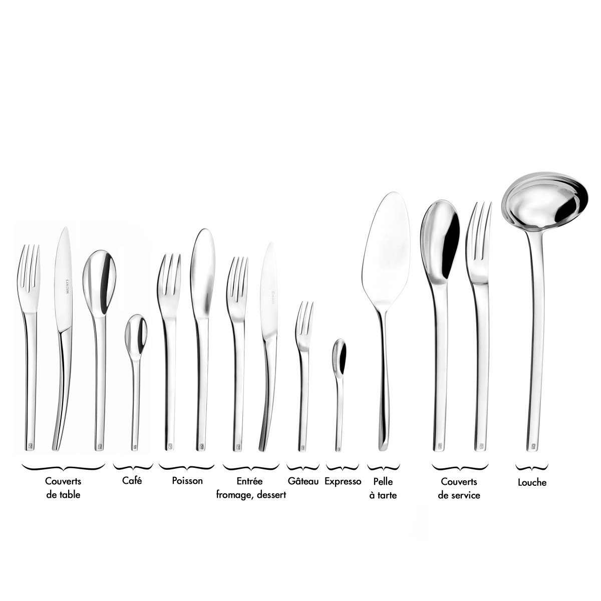 Neuvième art - 12 couverts poisson pour 6 personnes COUZON Argent