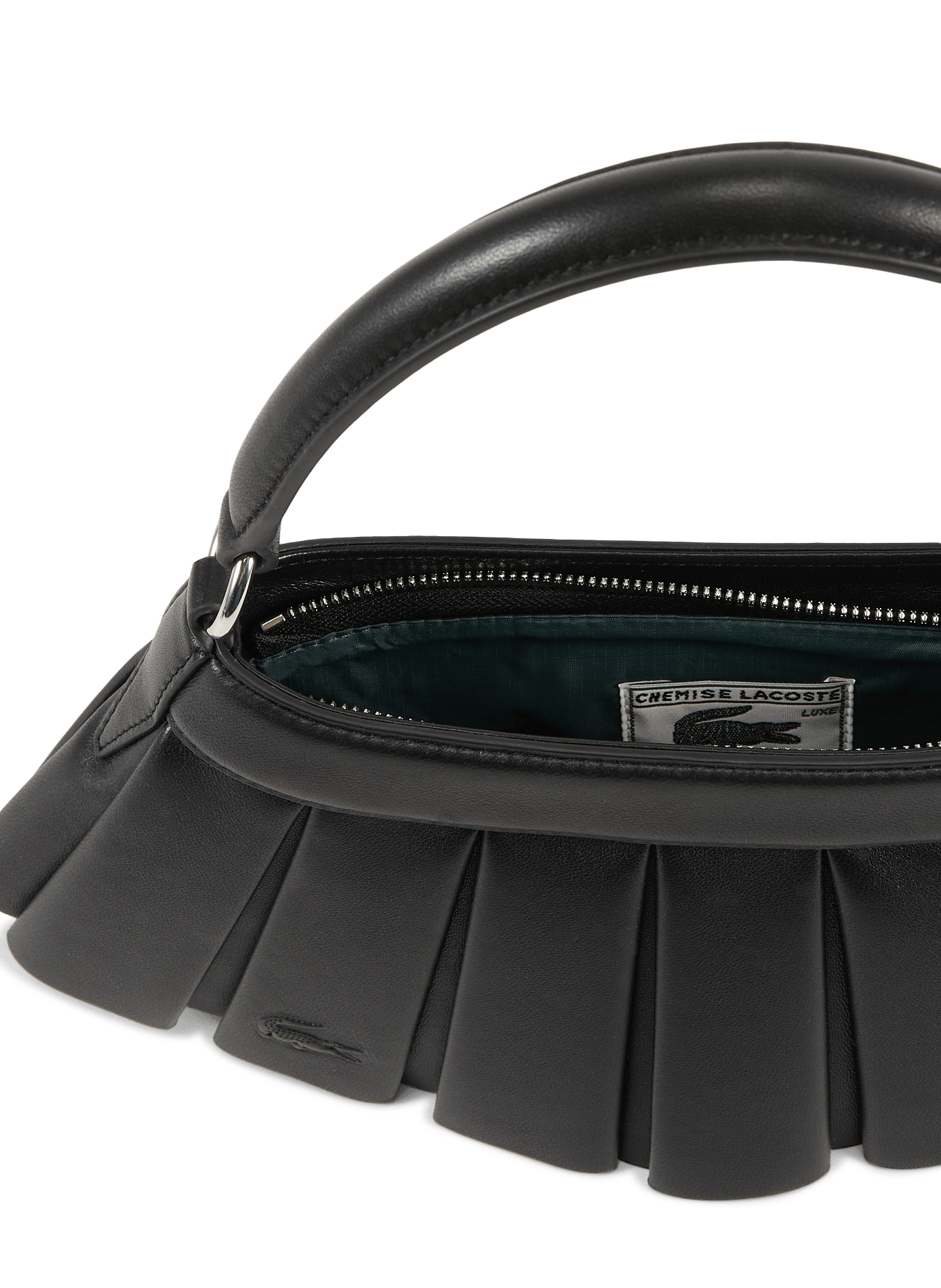 sac à main en cuir LACOSTE Noir