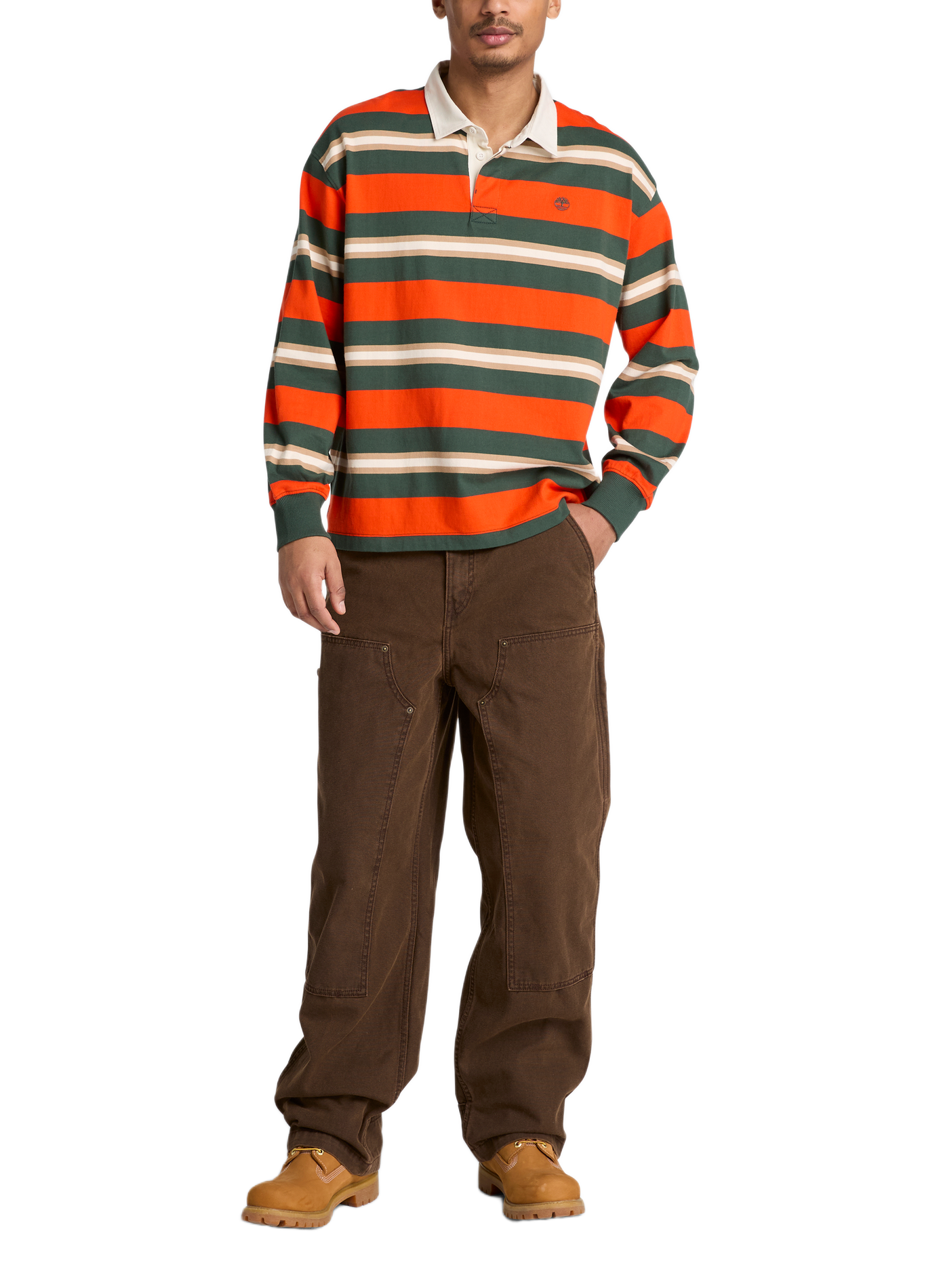 Polo manches longues en coton TIMBERLAND Orange