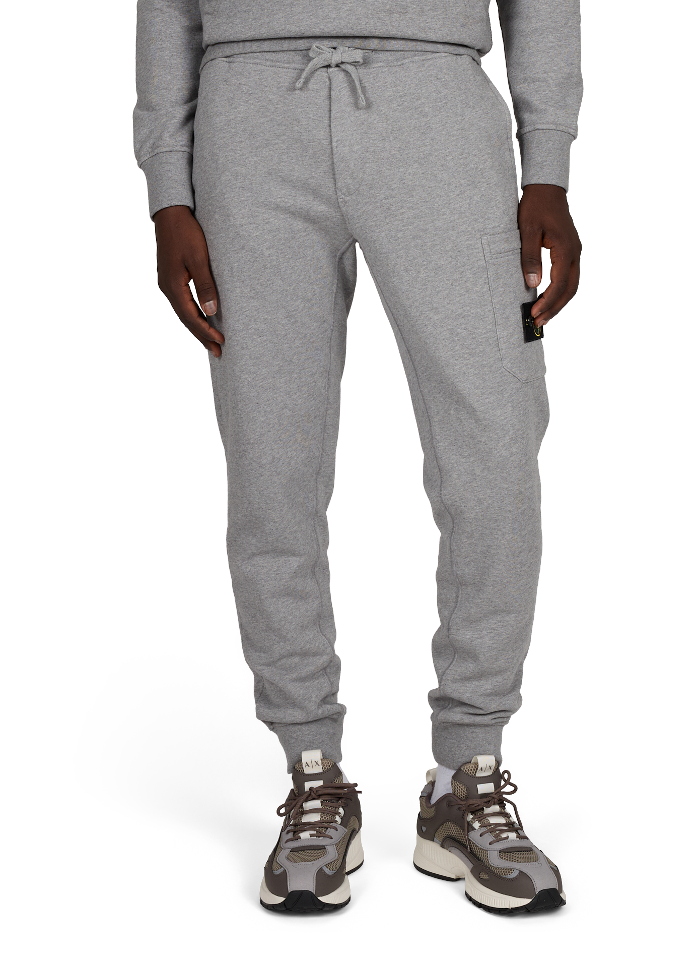 Schmale Jogginghose aus Baumwolle STONE ISLAND Grau
