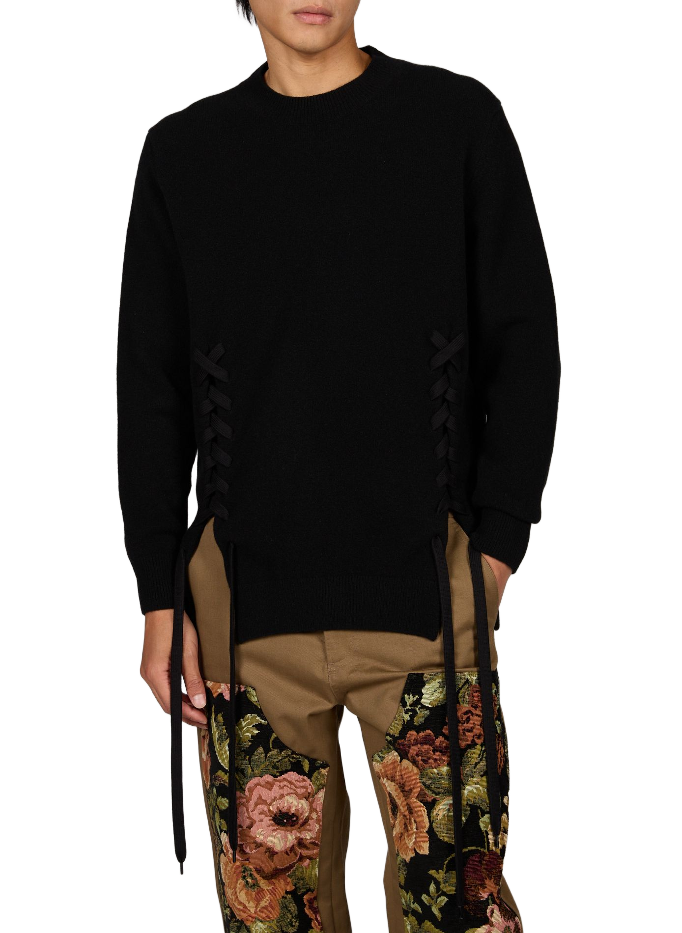 Rechte wollen merino-mix pullover SIMONE ROCHA Zwart