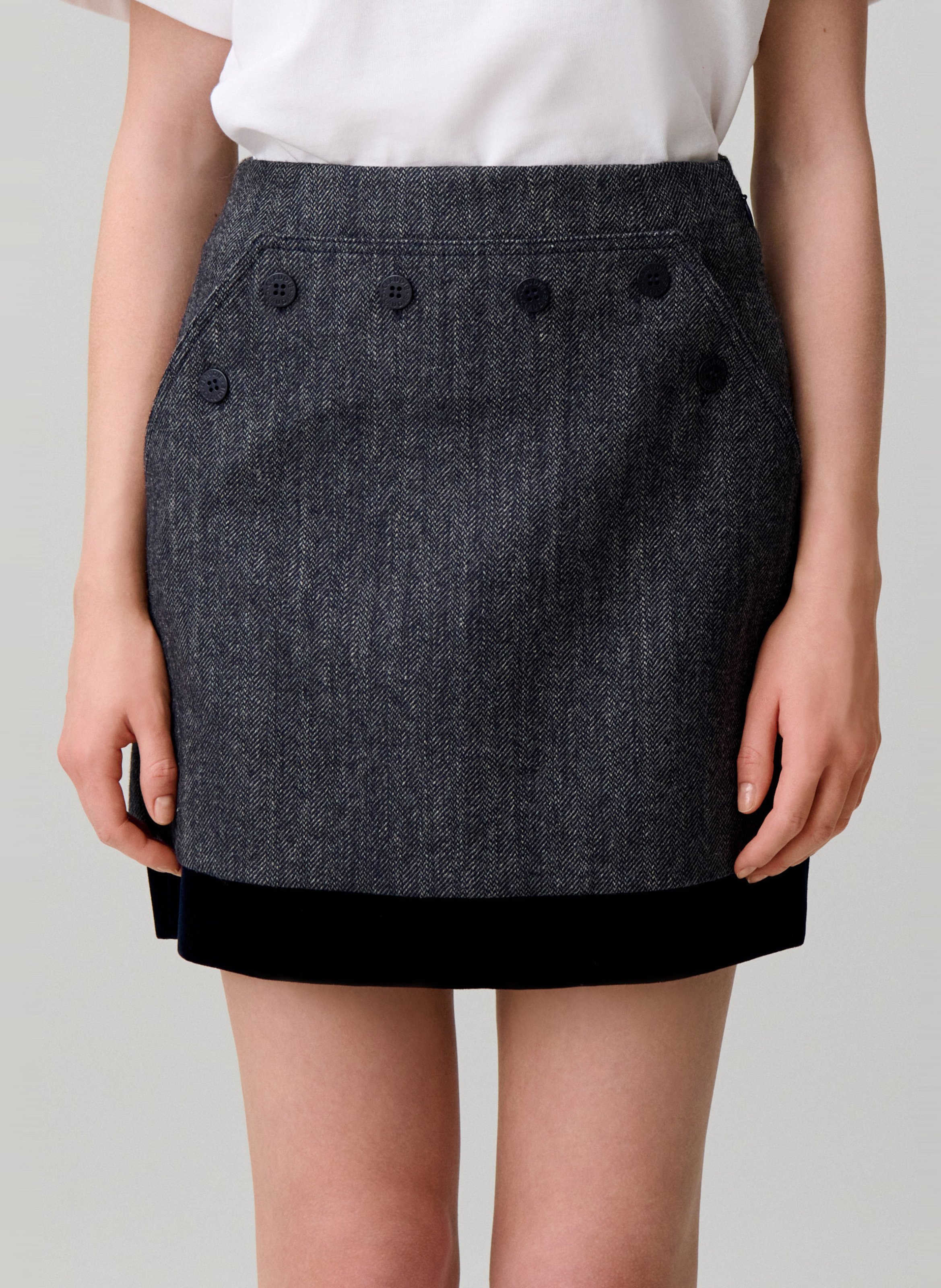 Jupe droite en laine mélangée CLAUDIE PIERLOT Multicolore