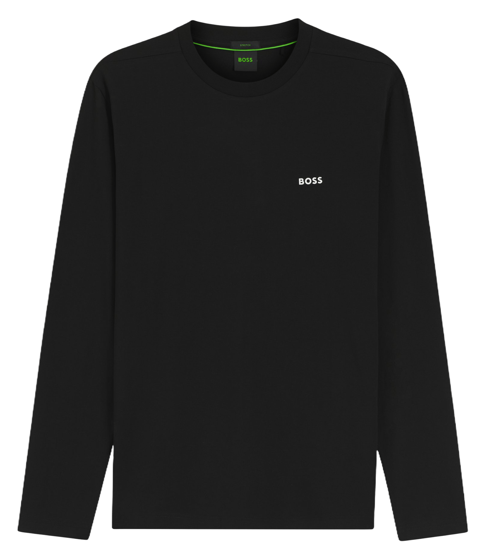 Tee-shirt droit col rond sérigraphié BOSS Noir