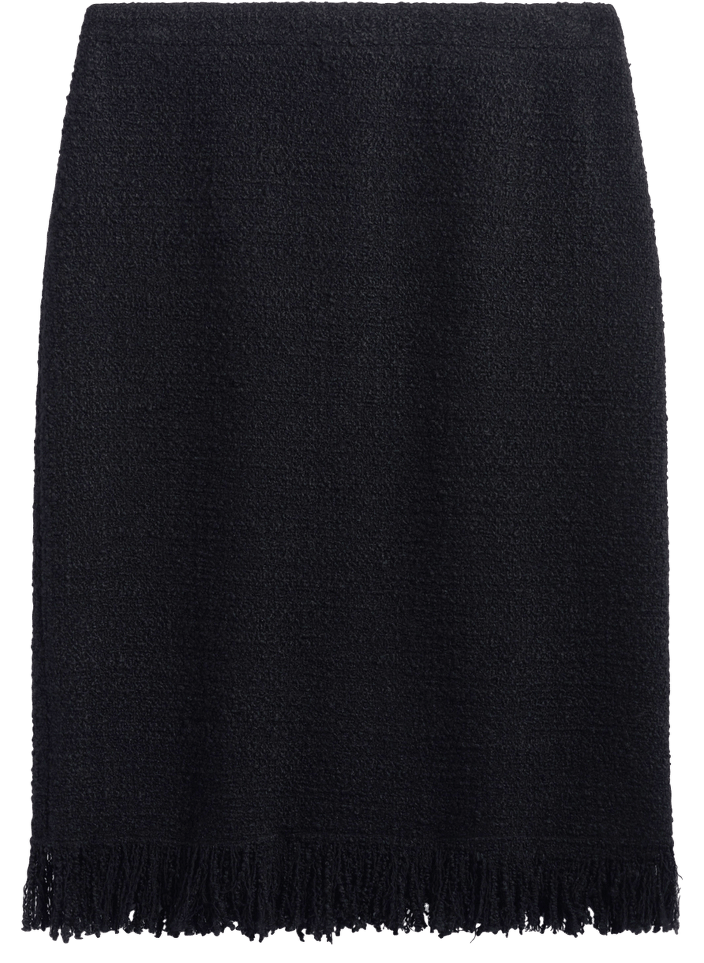 Jupe droite en tweed à franges - tess GERARD DAREL Noir