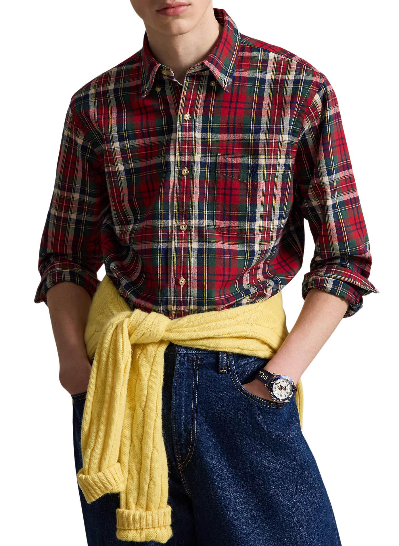 Chemise à carreaux en coton POLO RALPH LAUREN Rouge
