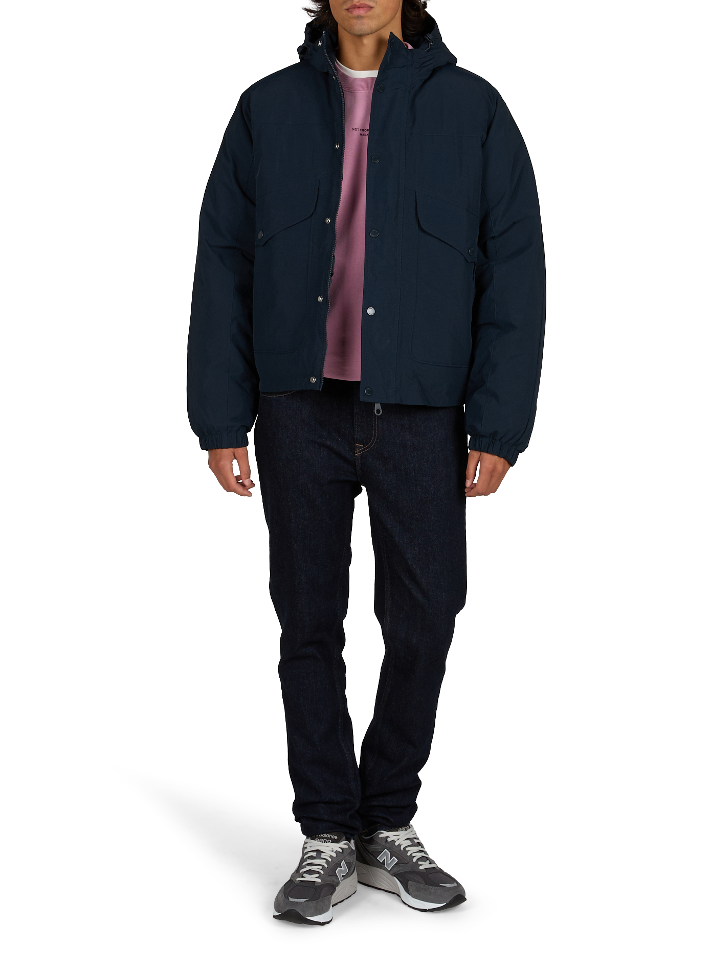 Plain hooded jacket FARAH Blue
