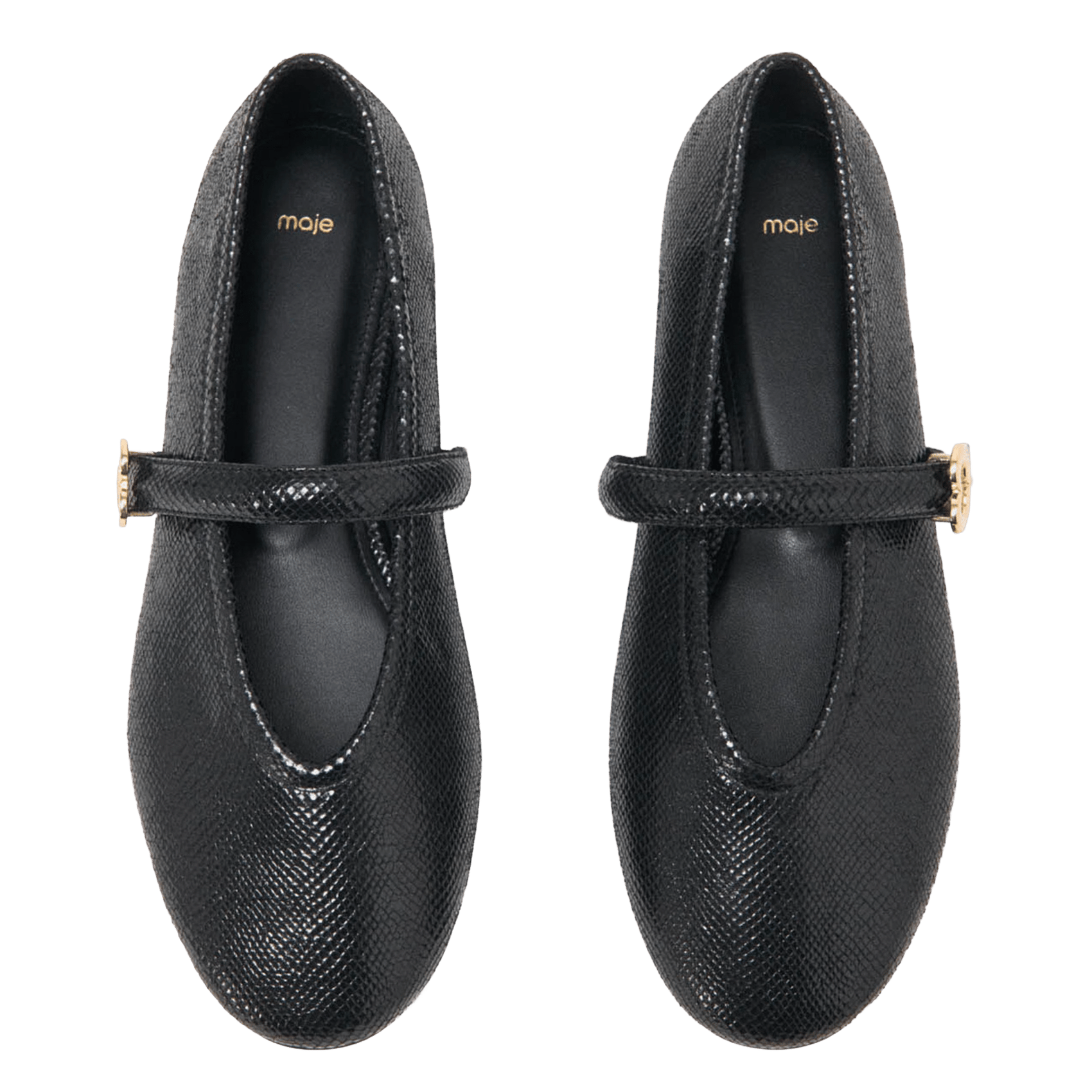 Ballerines à bride en cuir MAJE Noir