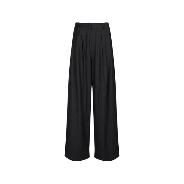 Pantalon ample à plis en laine mélangée Pantalon ample à plis en laine mélangée