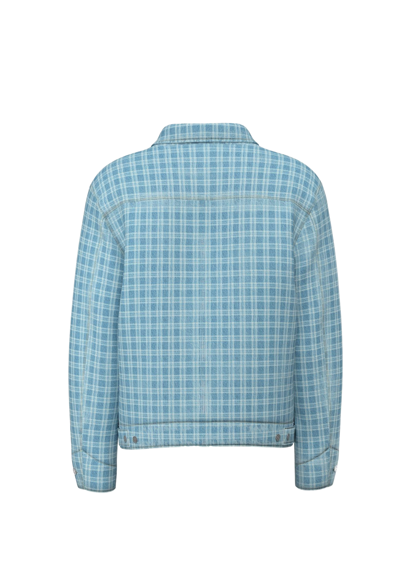 Veste droit col classique à carreaux en coton mélangé GUESS Blue