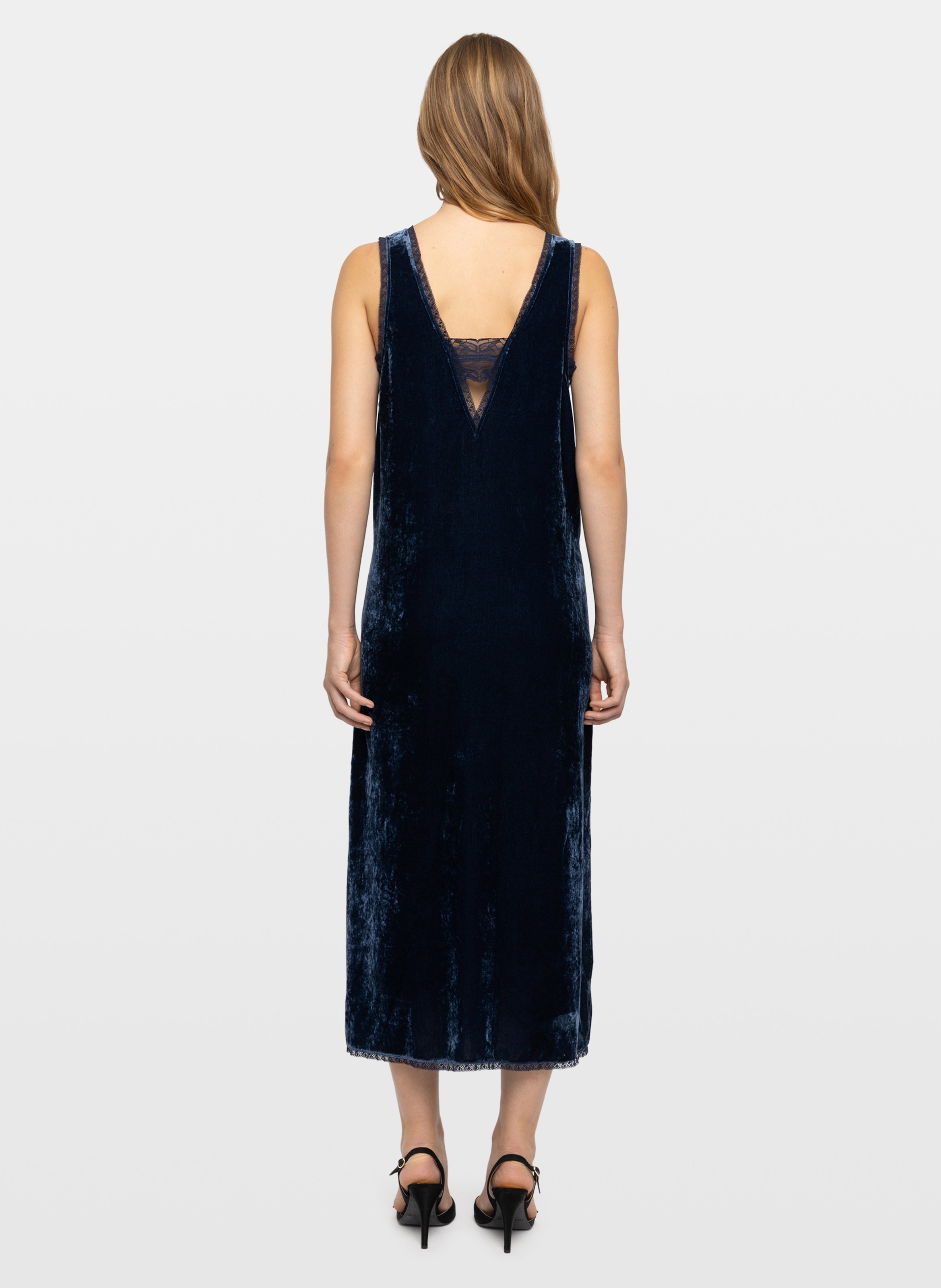 Robe longue droite en velours renzo ZADIG&VOLTAIRE Blauw