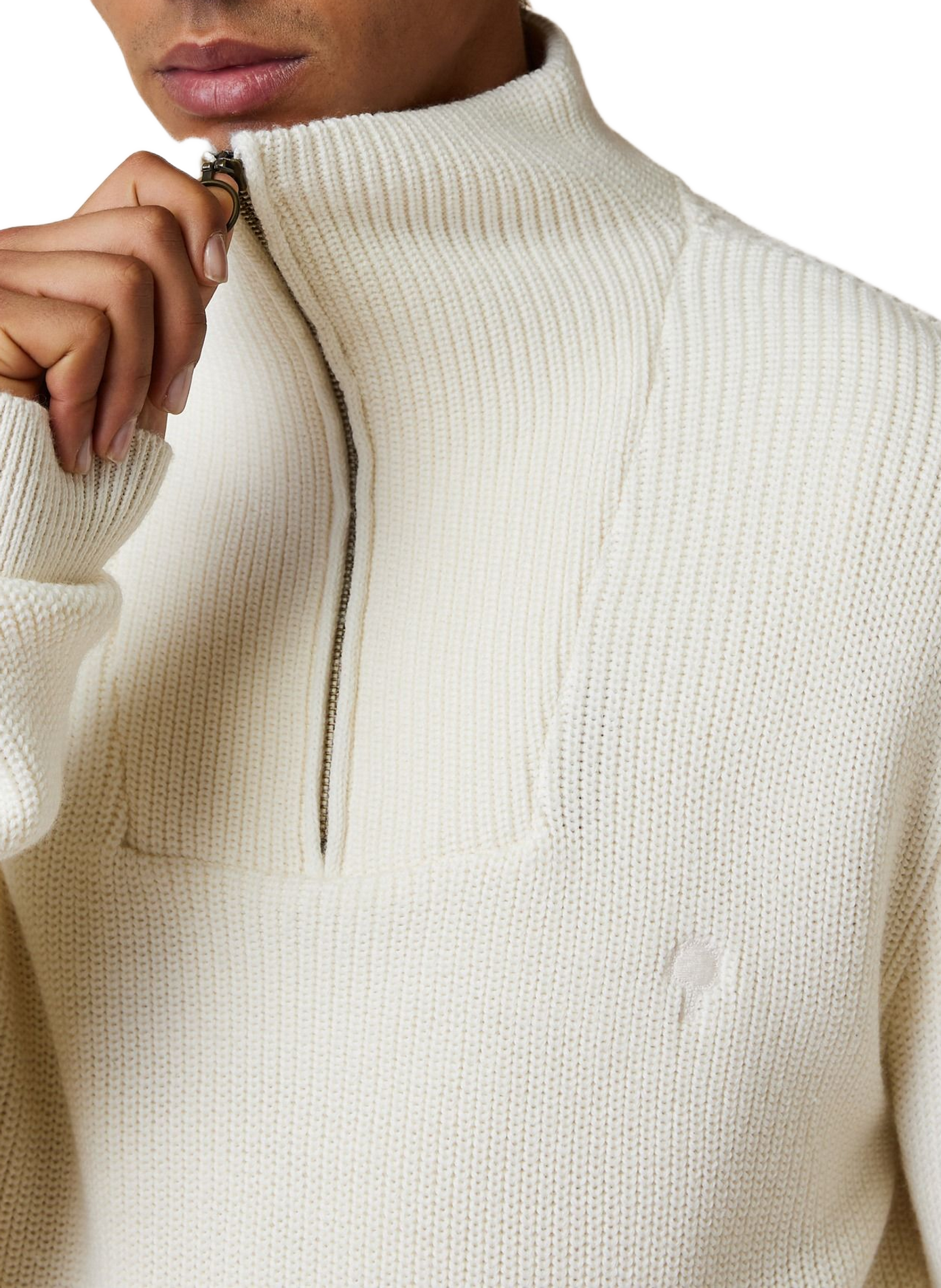 Pull col camionneur en laine mélangée | Beige FAGUO Homme
