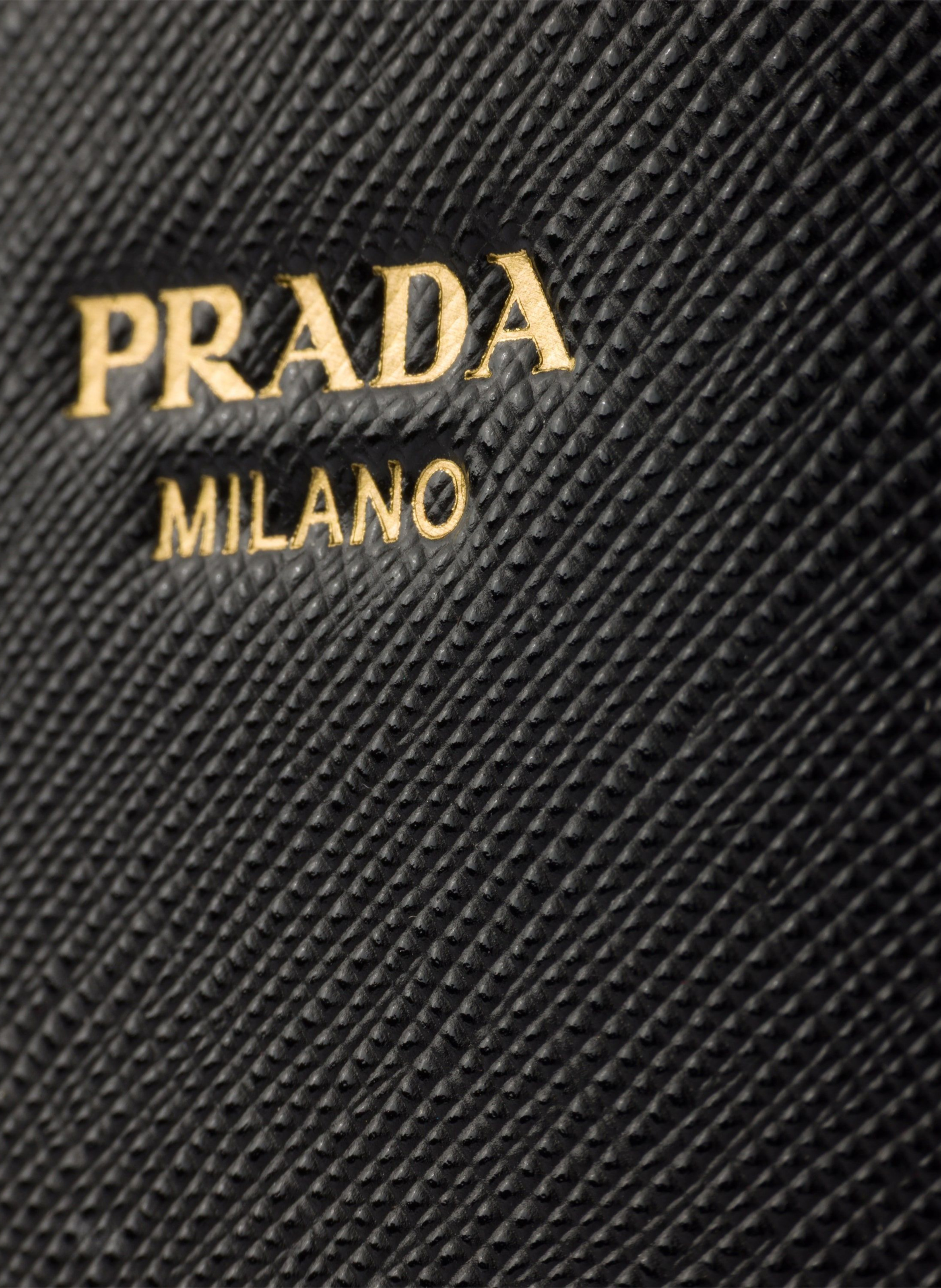 Mini sac seau en cuir saffiano PRADA Noir