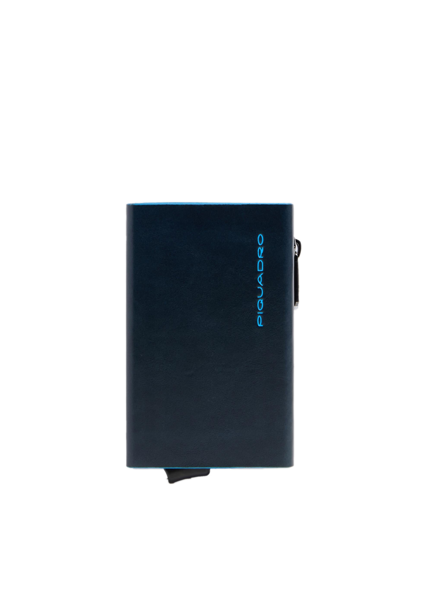 Compact leather wallet with pop-up card holder PIQUADRO Blue